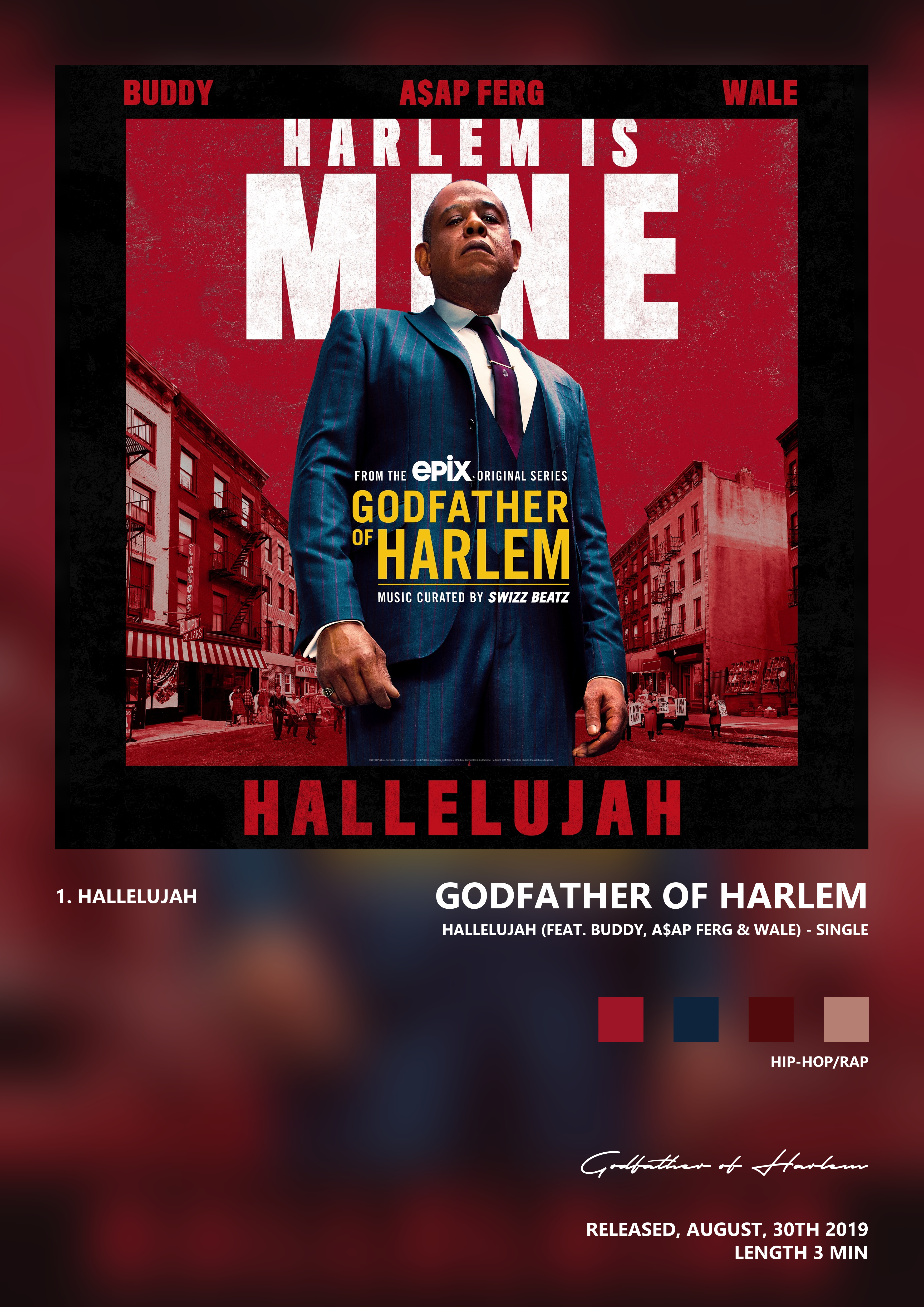 Music poster: Godfather of Harlem - Hallelujah feat Buddy AAP Ferg Wale - Single