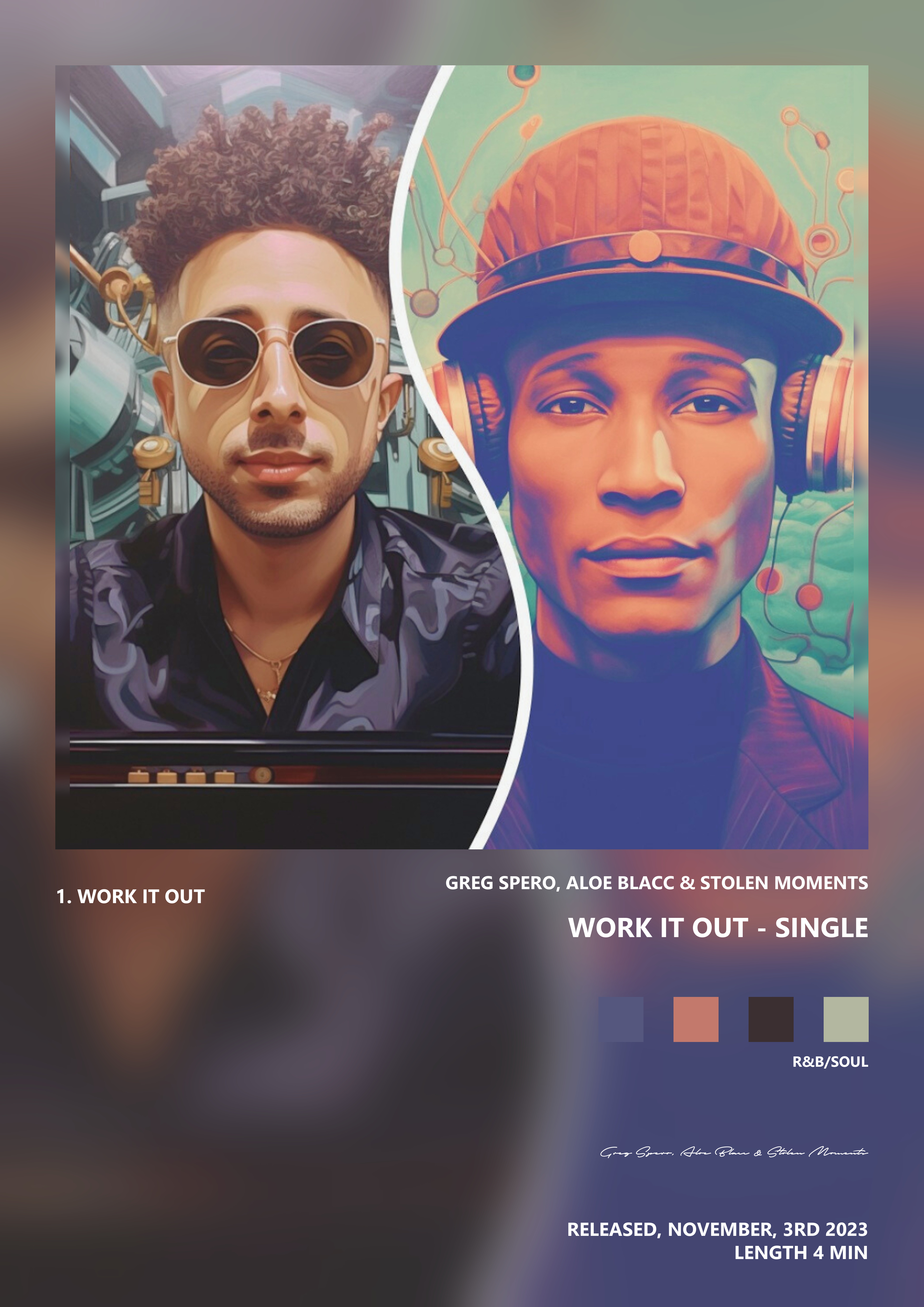 Music poster: Greg Spero Aloe Blacc Stolen Moments - Work It Out - Single