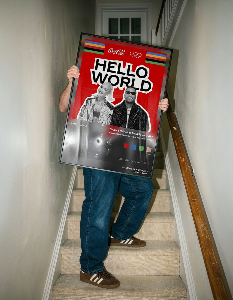 Music poster: Gwen Stefani Anderson Paak - Hello World Song of the Olympics - Single