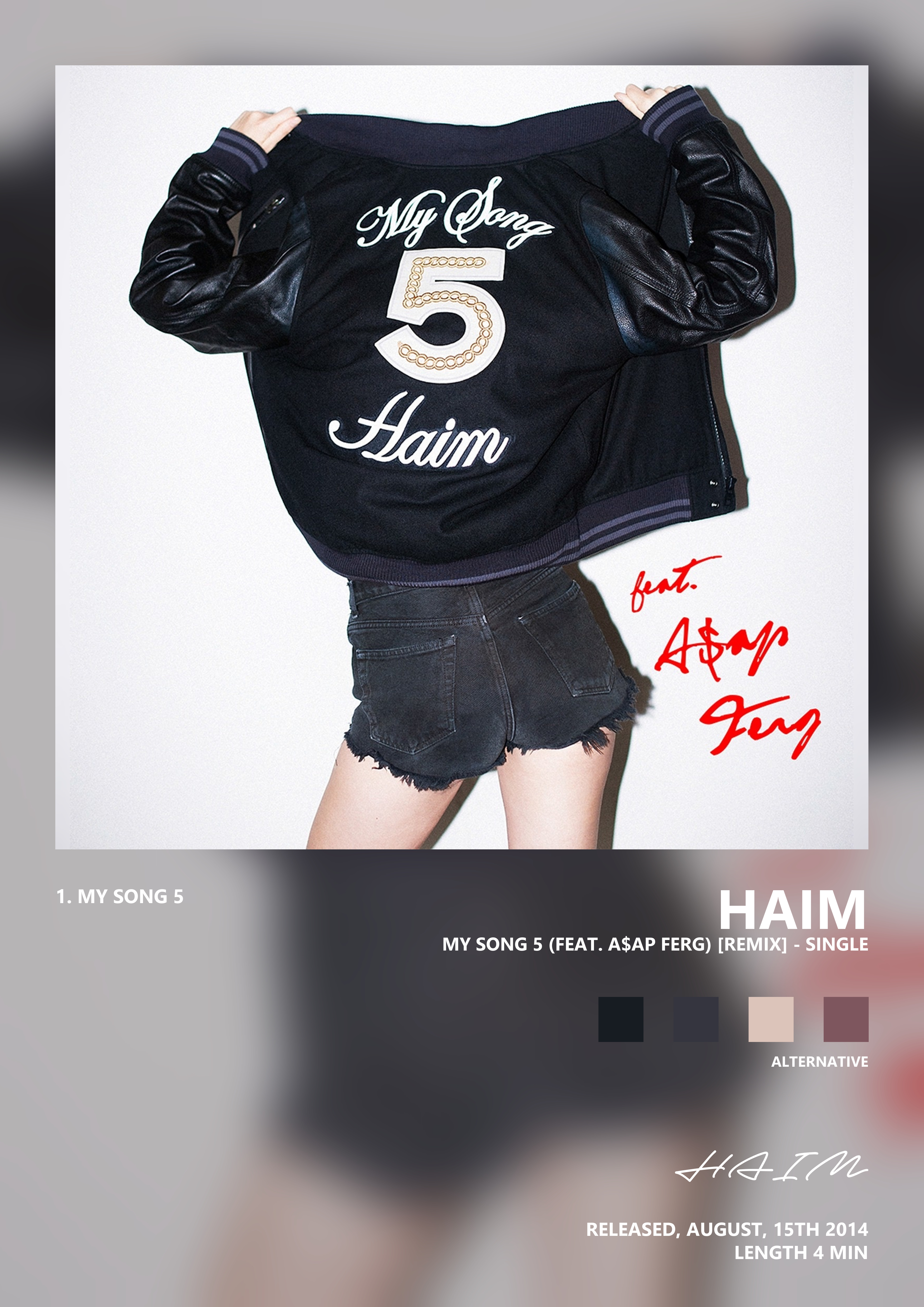 Music poster: HAIM - My Song 5 feat AAP Ferg Remix - Single