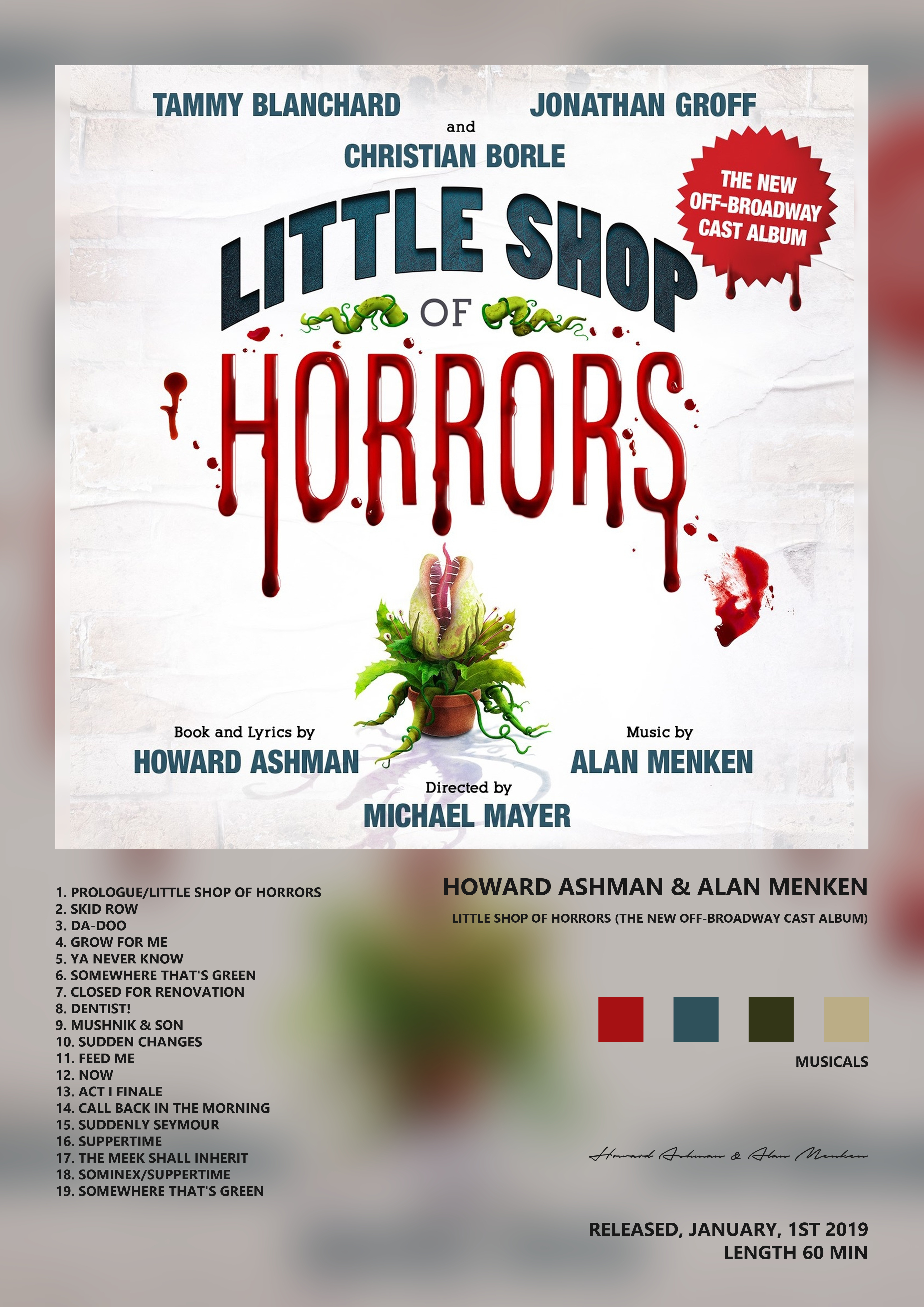 Music poster: Howard Ashman Alan Menken - Little Shop of Horrors The New Off-Broadway Cast Album