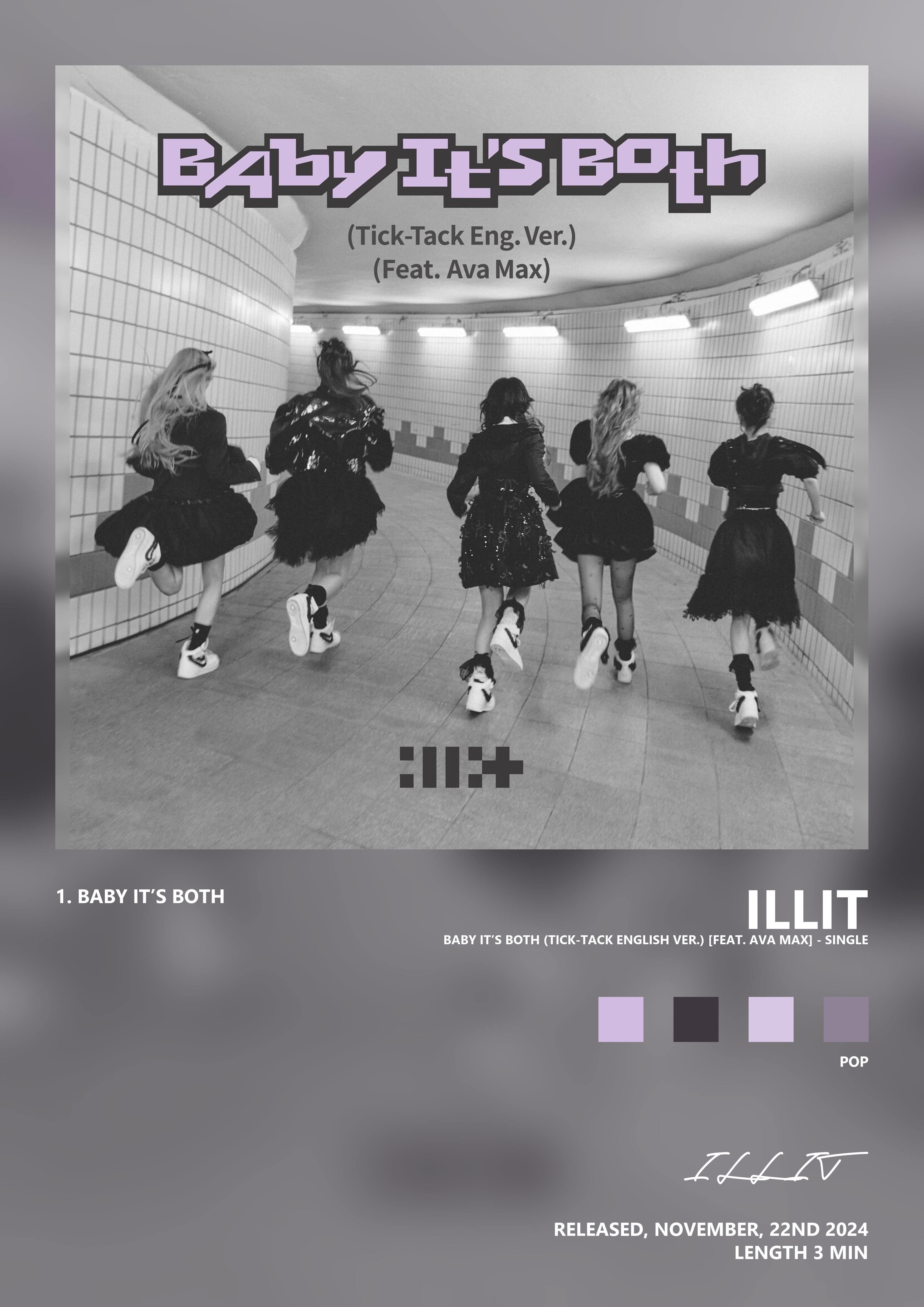 Music poster: ILLIT - Baby Its Both Tick-Tack English Ver feat Ava Max - Single