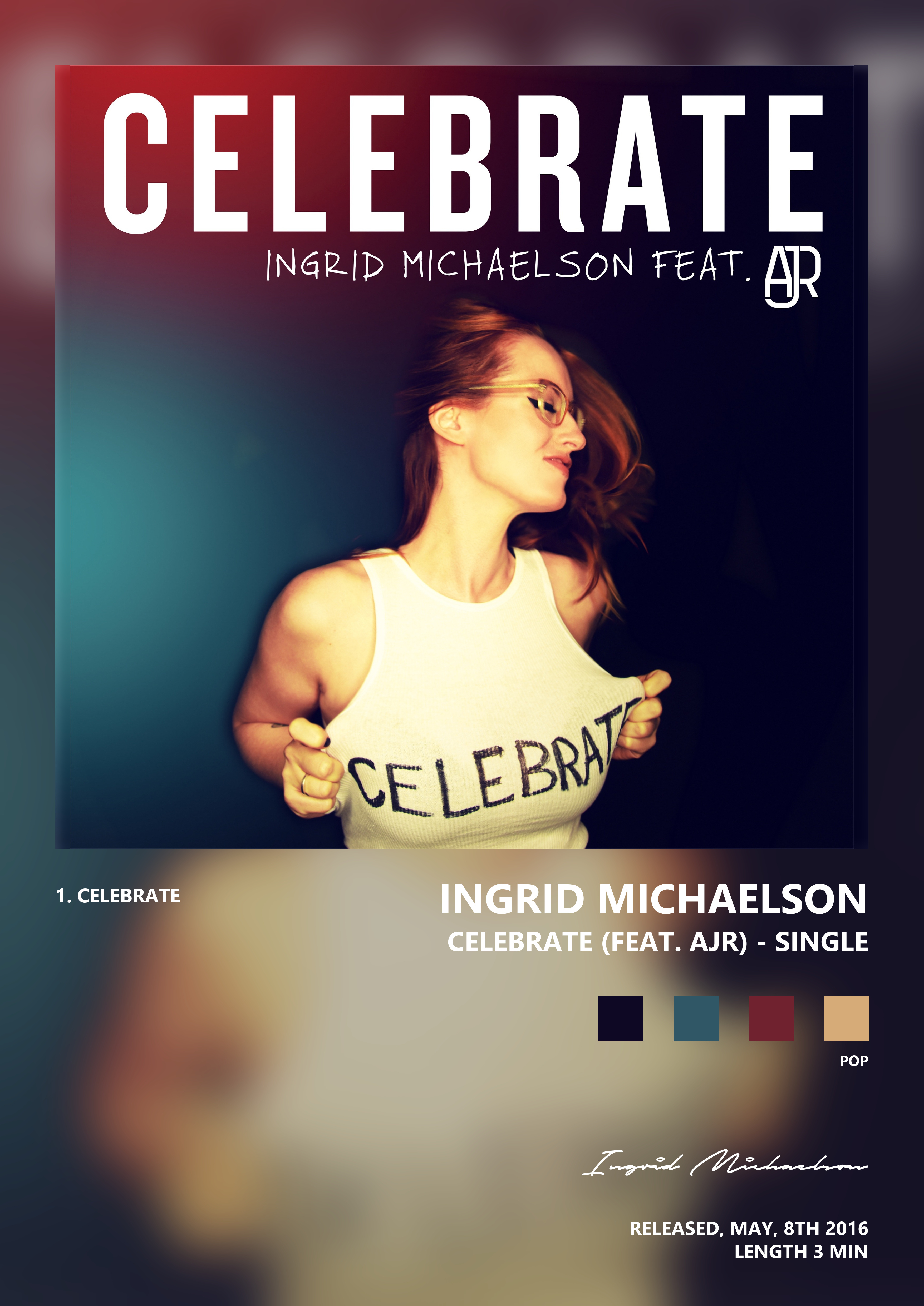 Music poster: Ingrid Michaelson - Celebrate feat AJR - Single