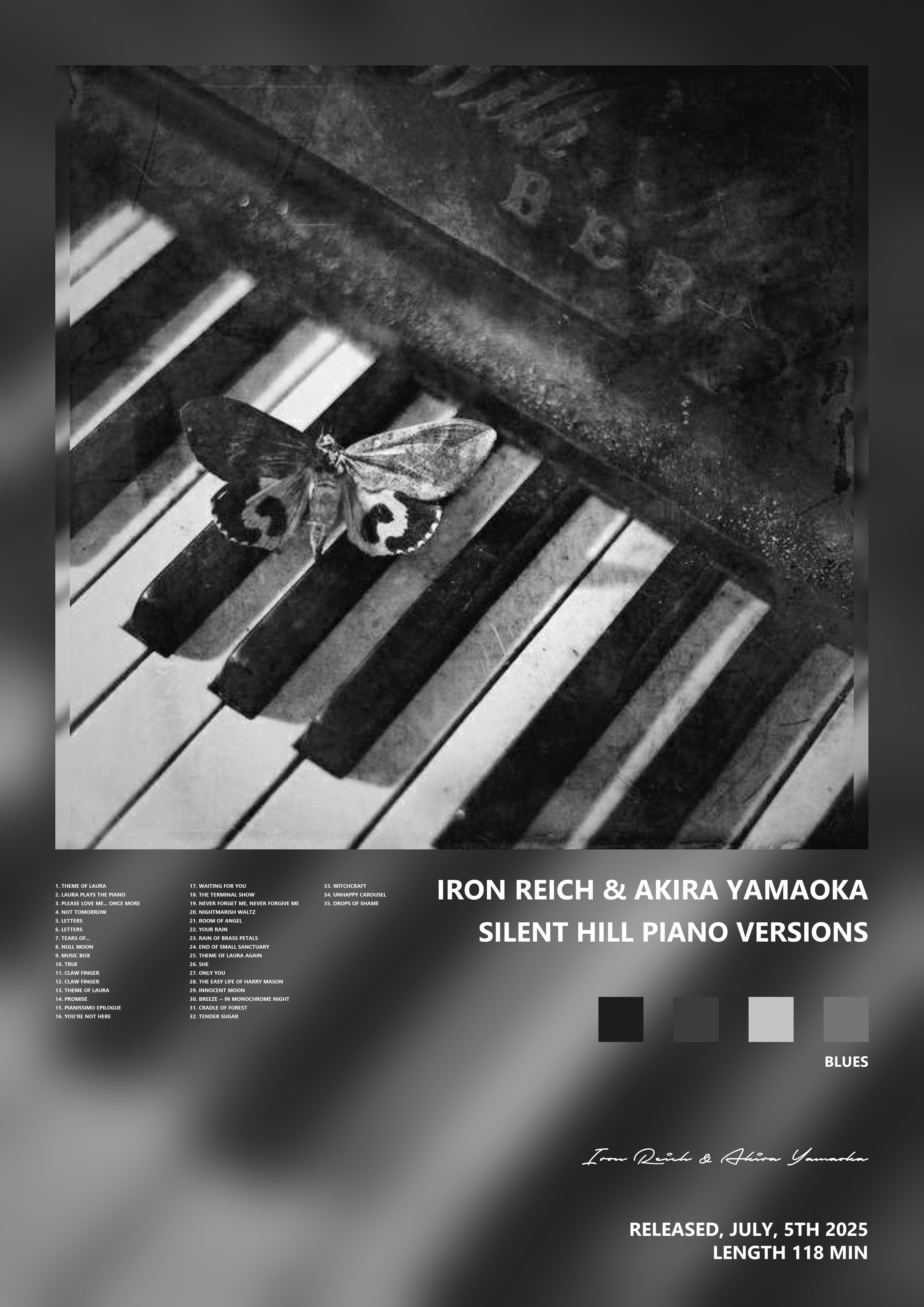 Music poster: Iron Reich Akira Yamaoka - Silent Hill Piano Versions