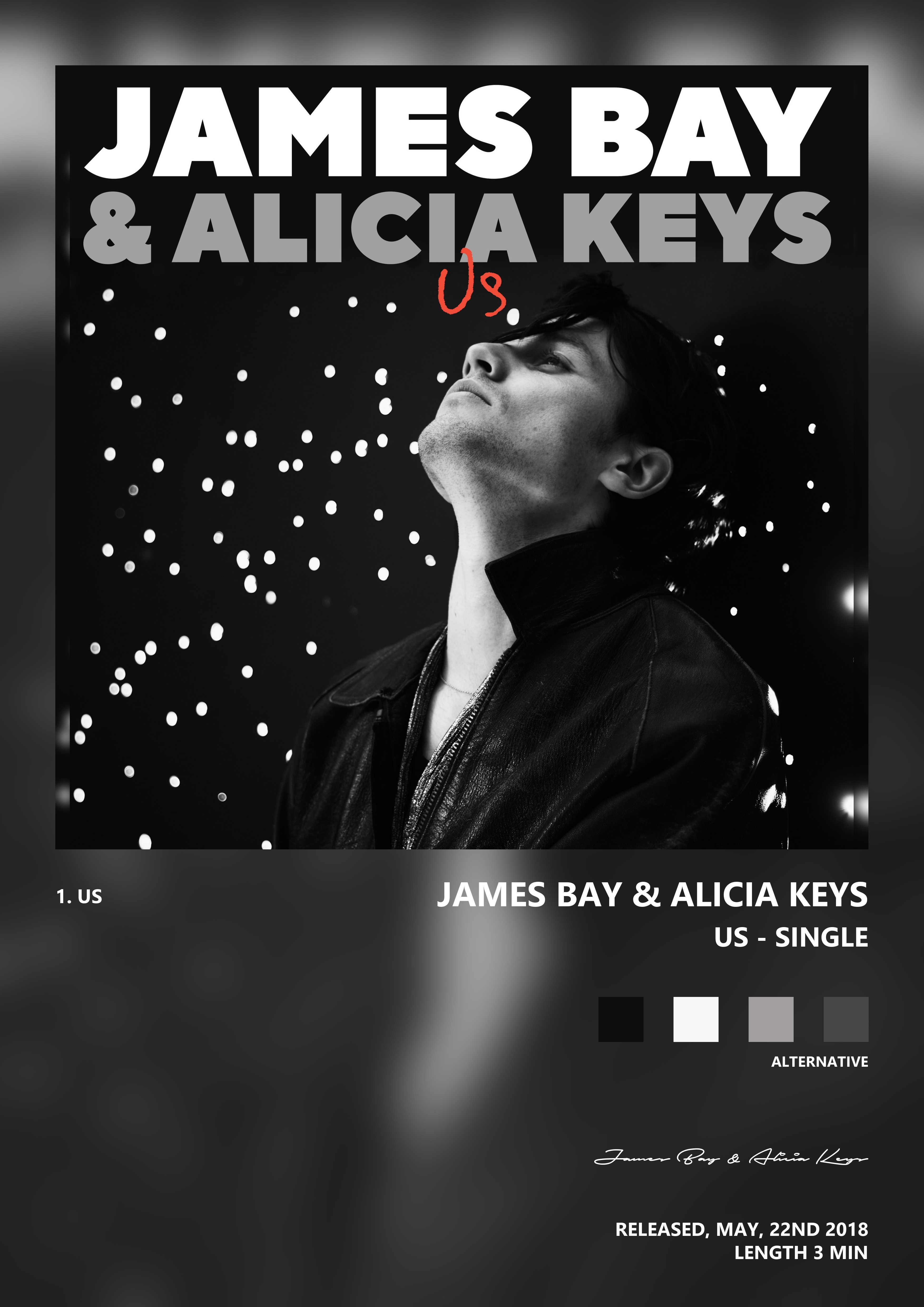 Music poster: James Bay Alicia Keys - Us - Single