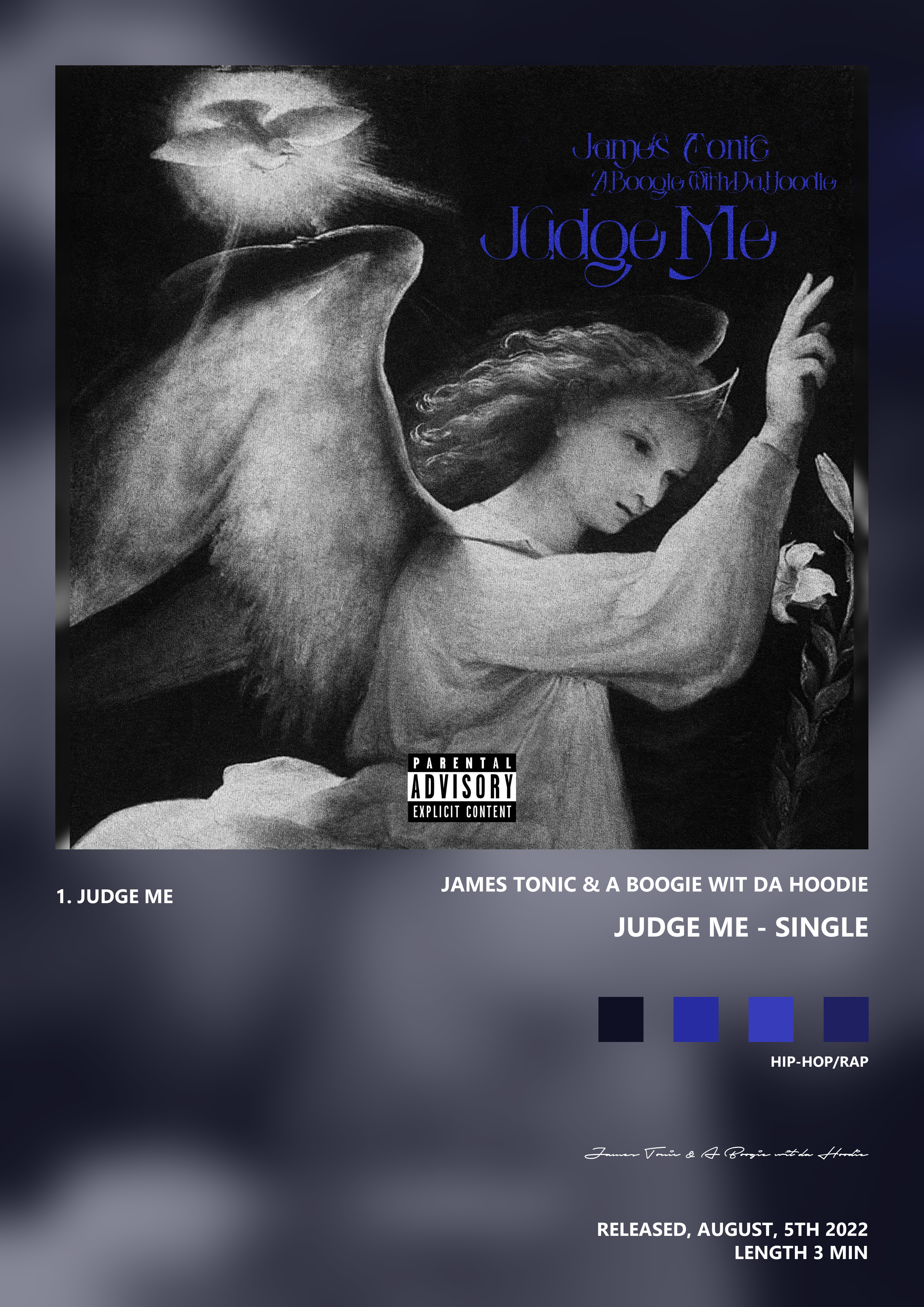 Music poster: James Tonic A Boogie wit da Hoodie - Judge Me - Single