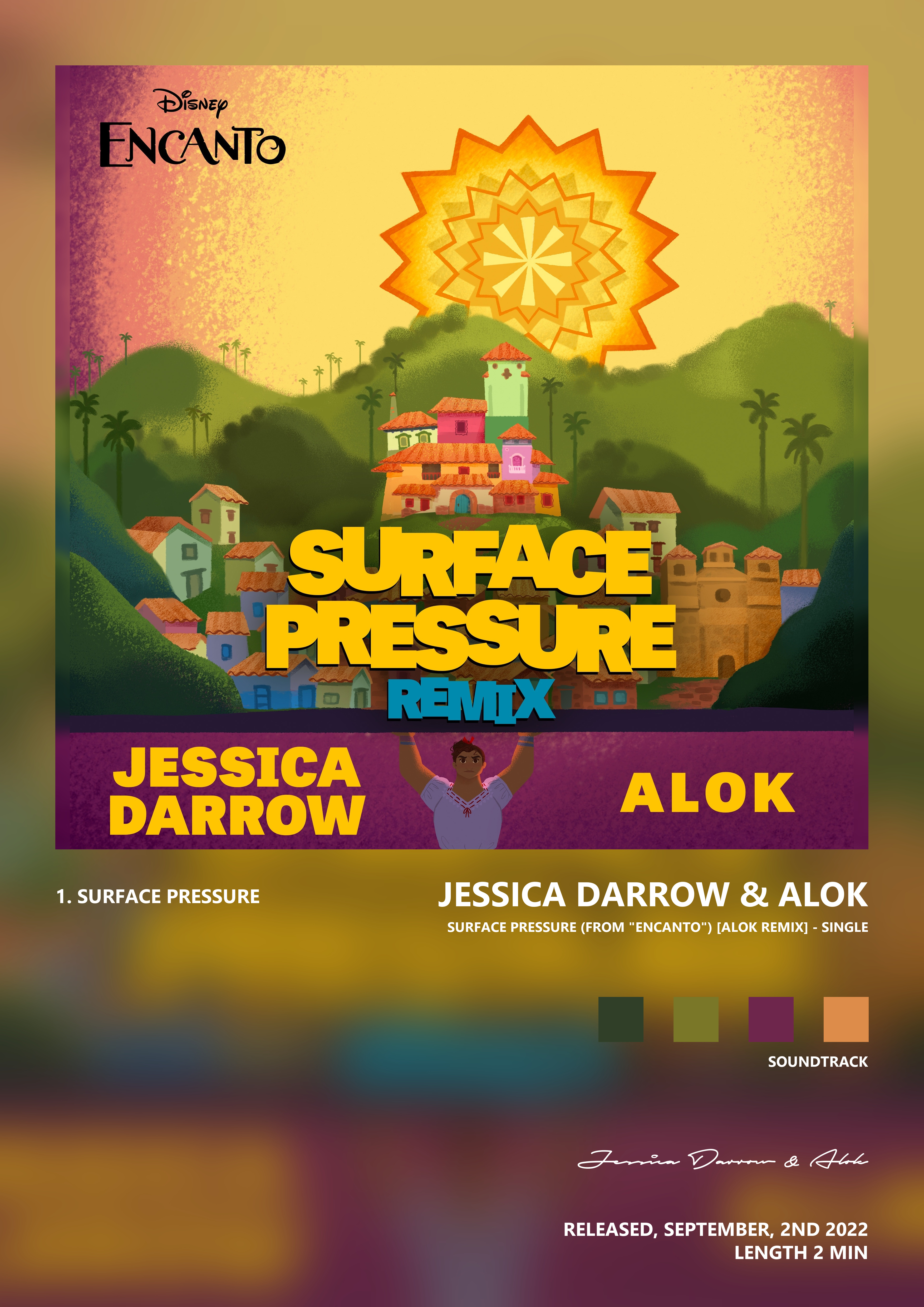 Music poster: Jessica Darrow Alok - Surface Pressure From Encanto Alok Remix - Single