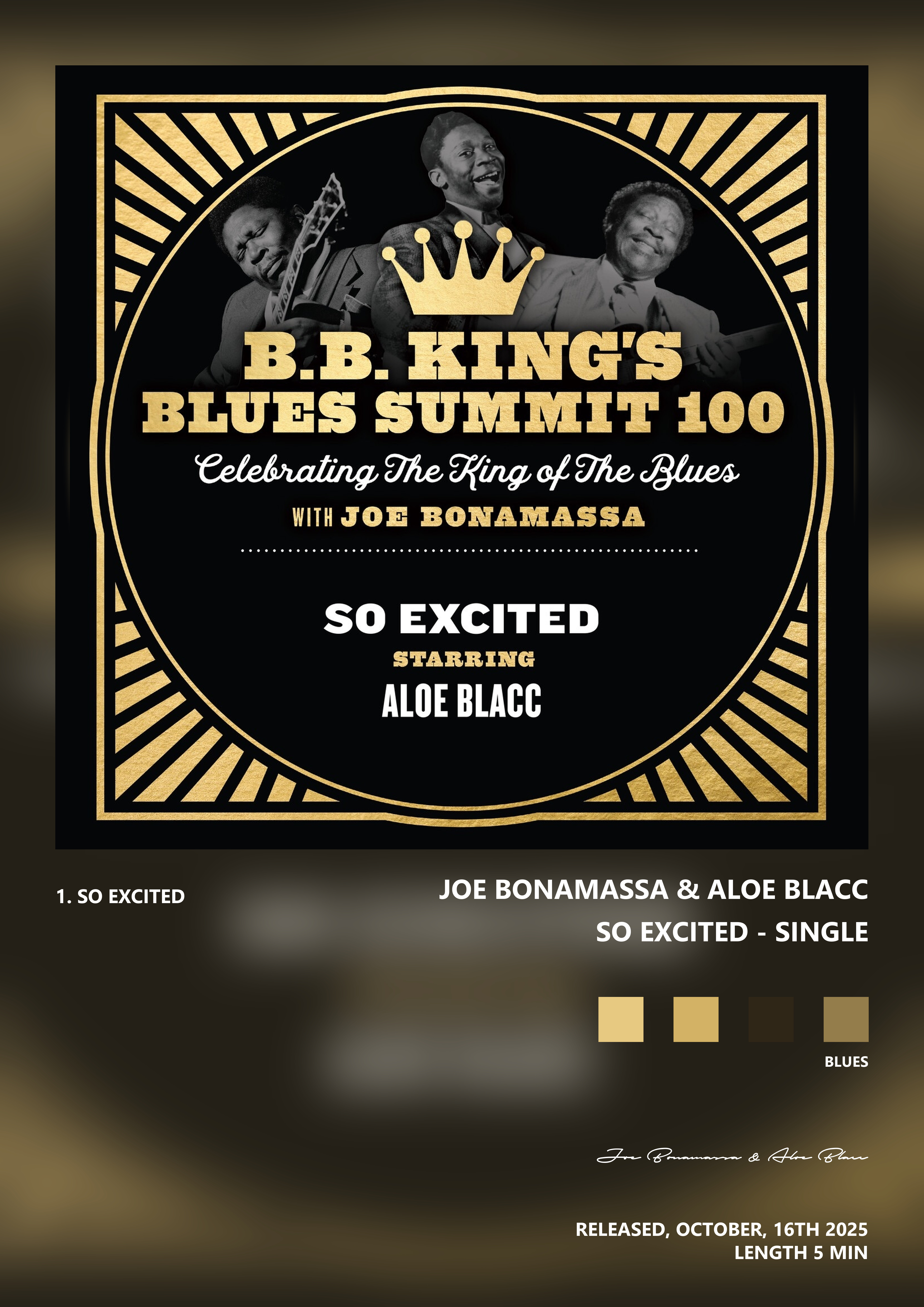 Music poster: Joe Bonamassa Aloe Blacc - So Excited - Single