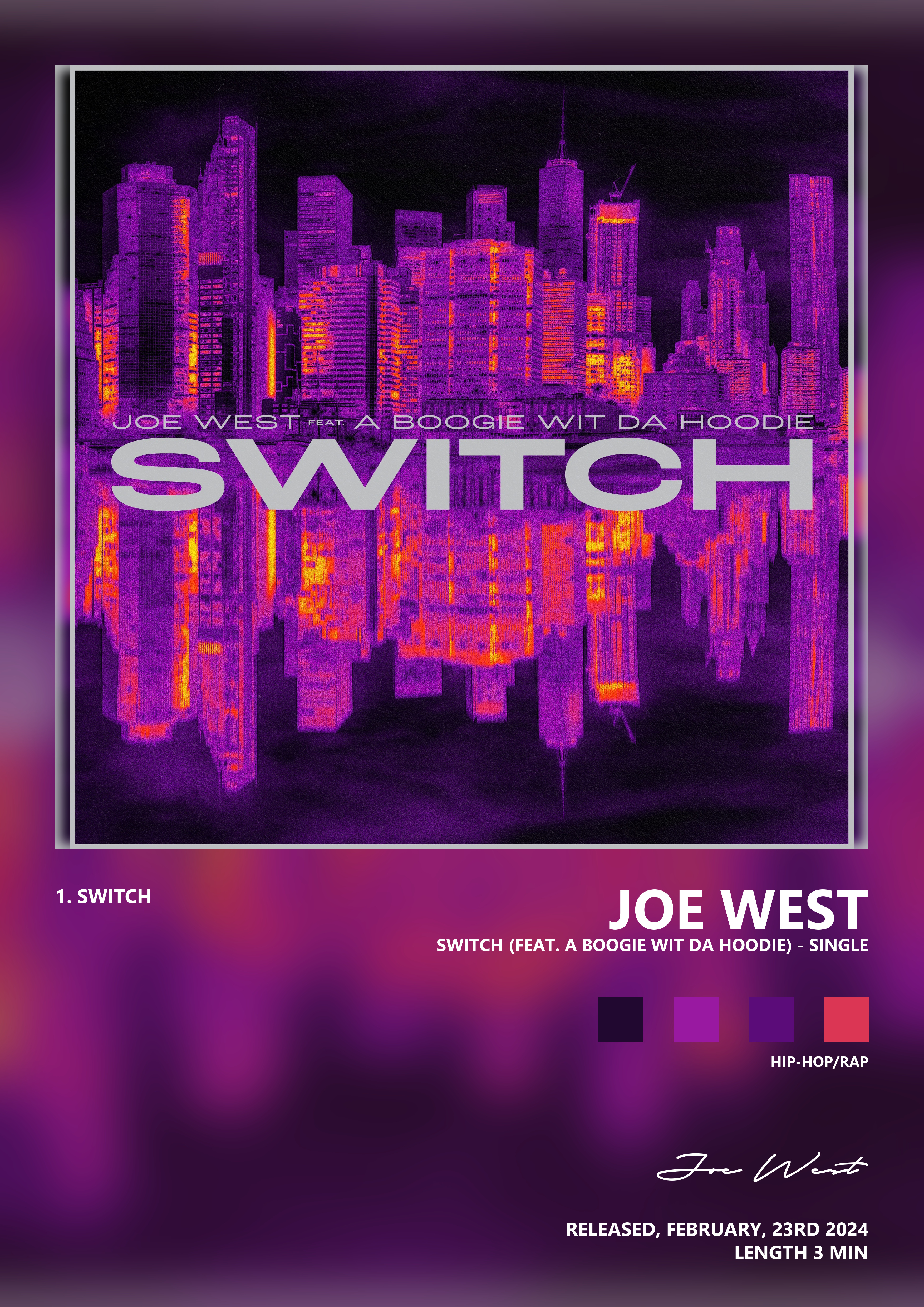Music poster: Joe West - Switch feat A Boogie wit da Hoodie - Single