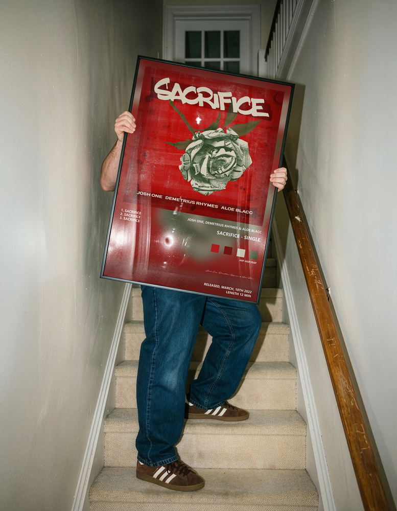 Music poster: Josh One Demetrius Rhymes Aloe Blacc - Sacrifice - Single