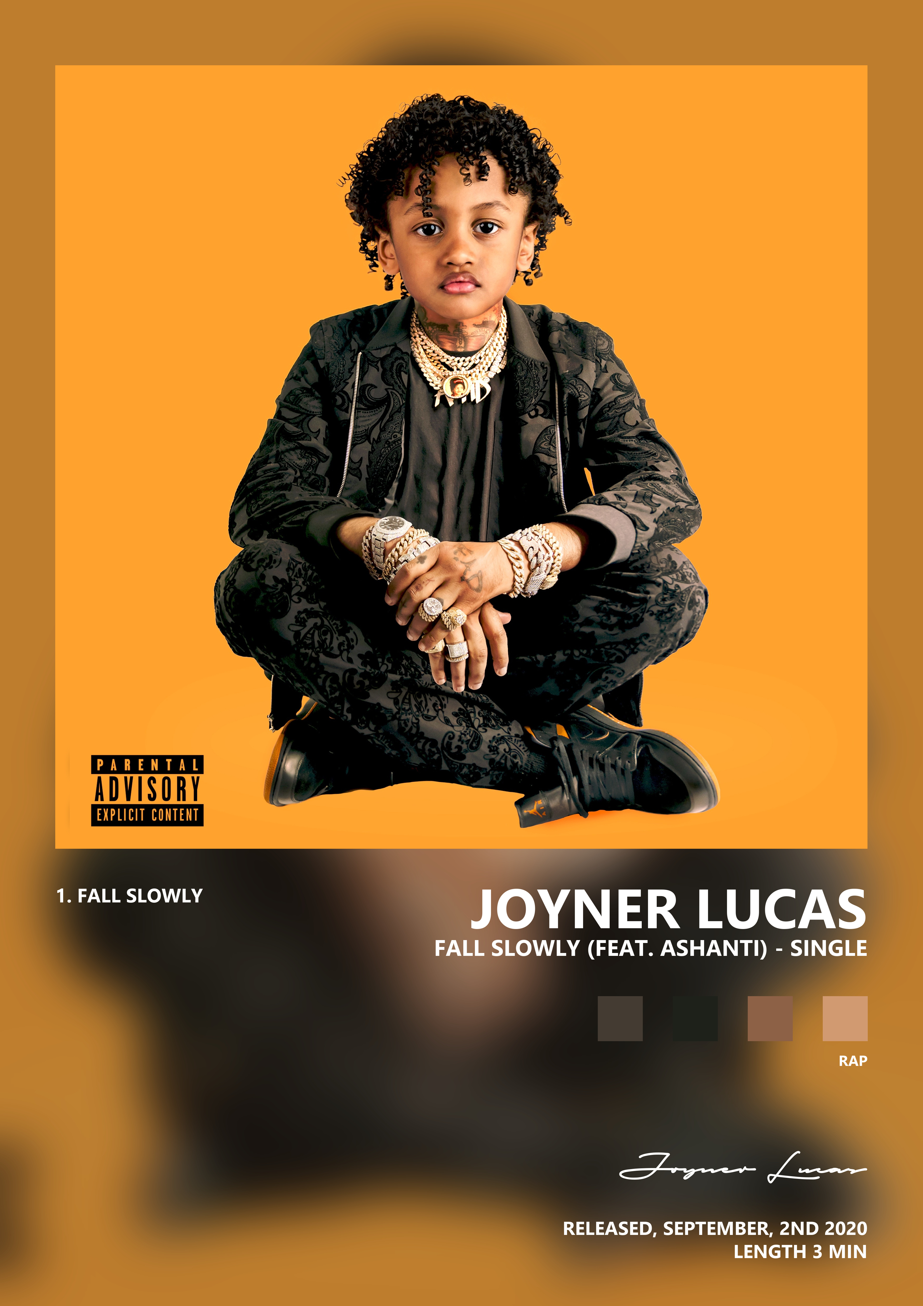 Music poster: Joyner Lucas - Fall Slowly feat Ashanti - Single