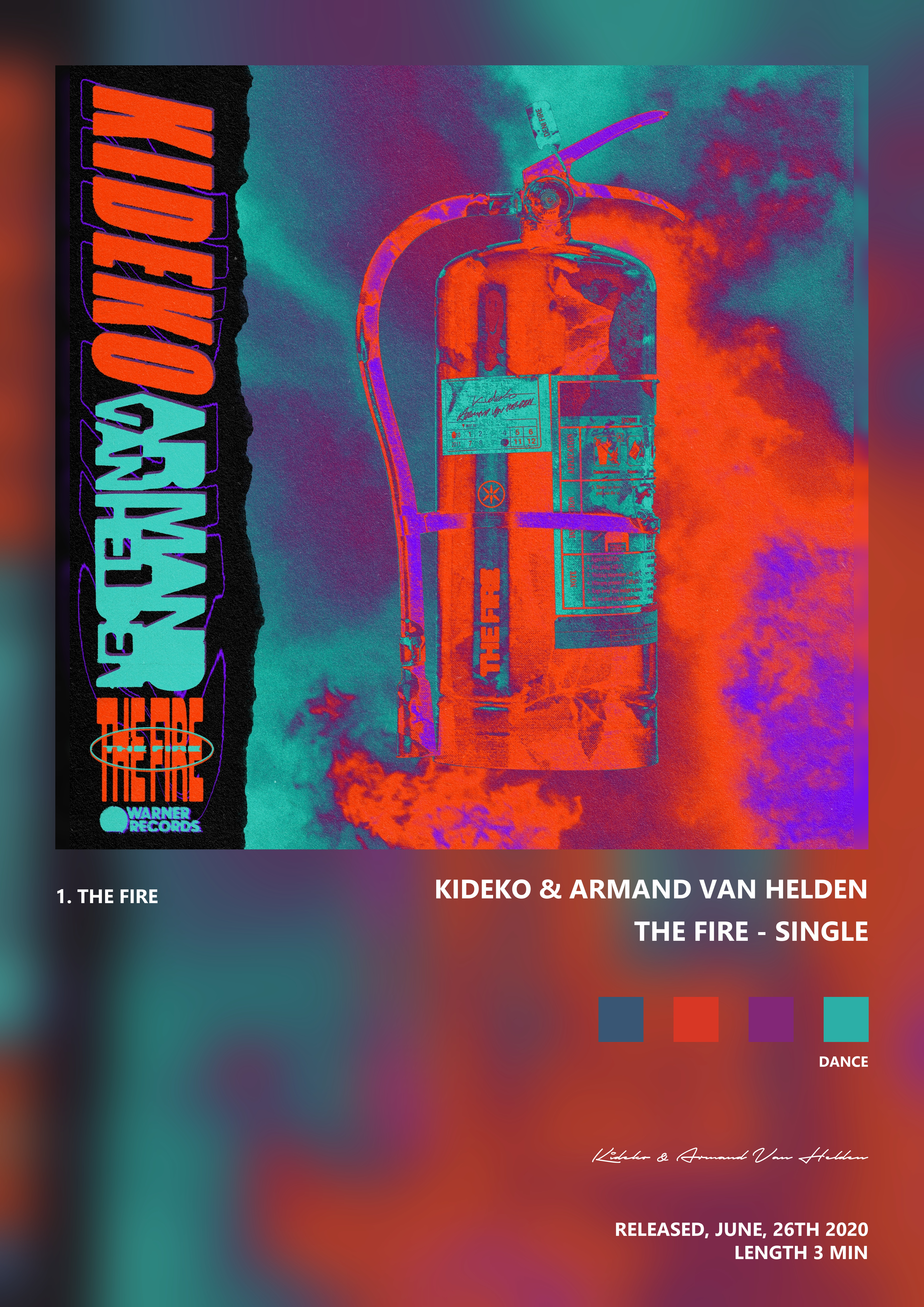 Music poster: Kideko Armand Van Helden - The Fire - Single