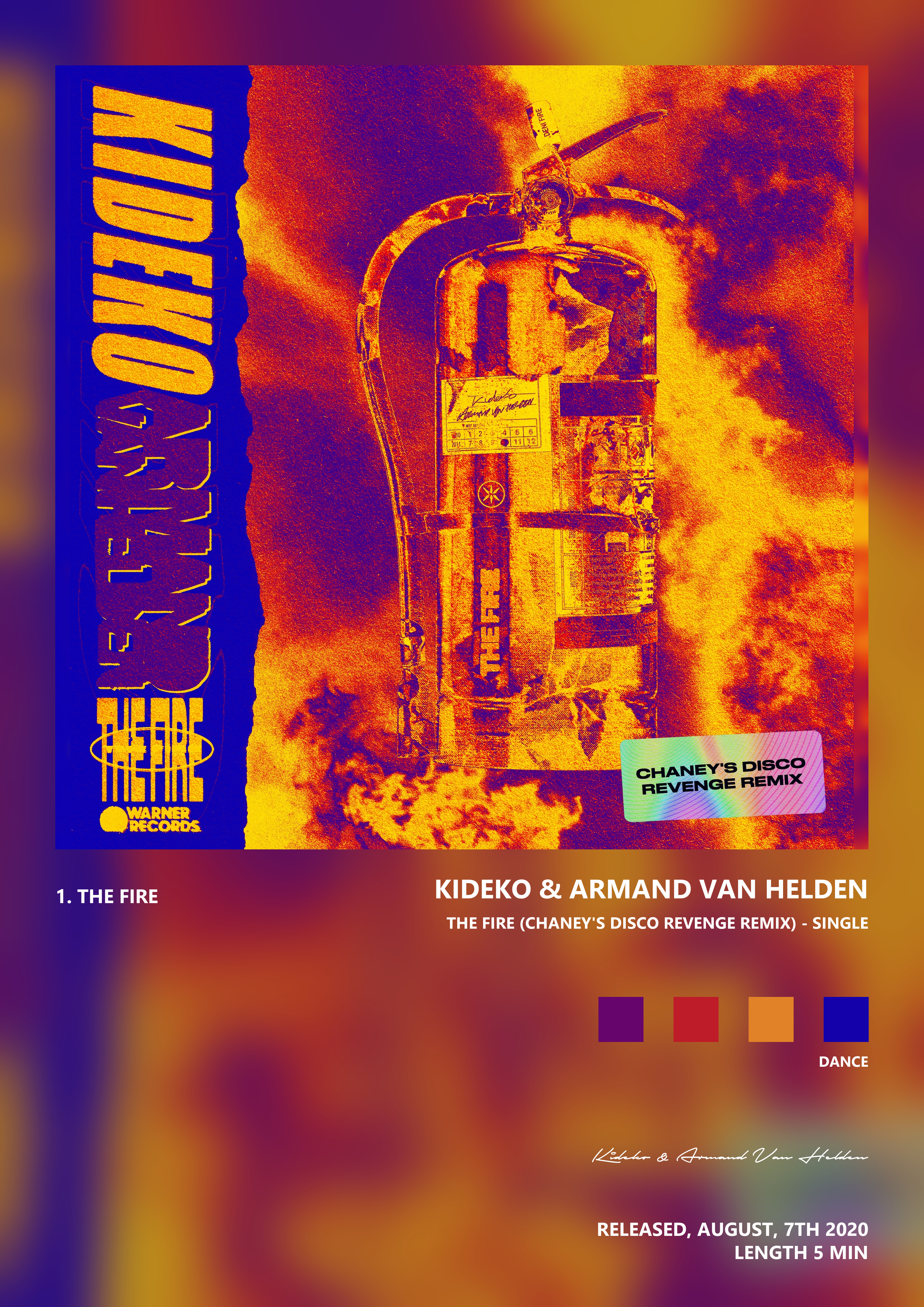 Music poster: Kideko Armand Van Helden - The Fire CHANEYS Disco Revenge Remix - Single