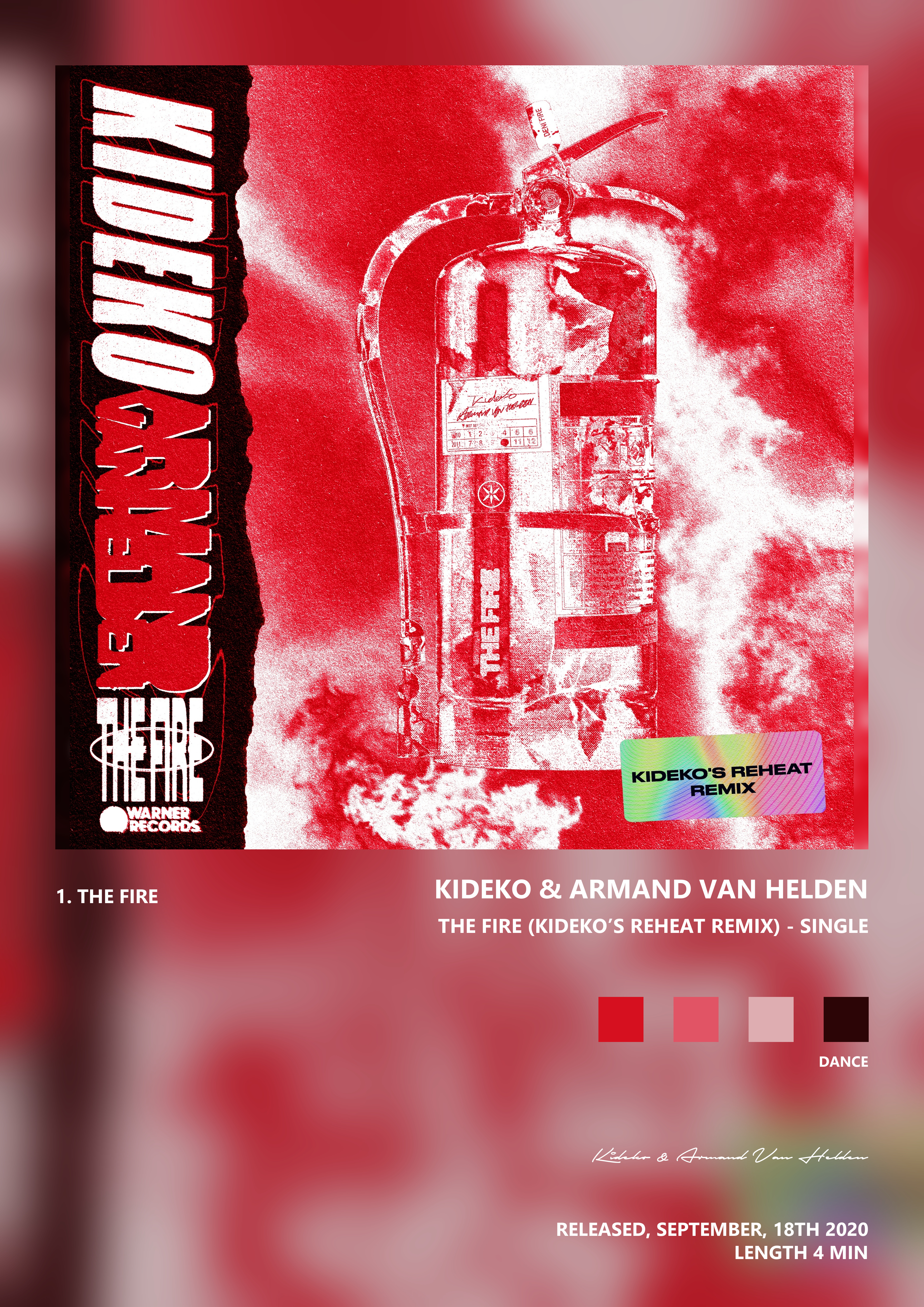 Music poster: Kideko Armand Van Helden - The Fire Kidekos Reheat Remix - Single