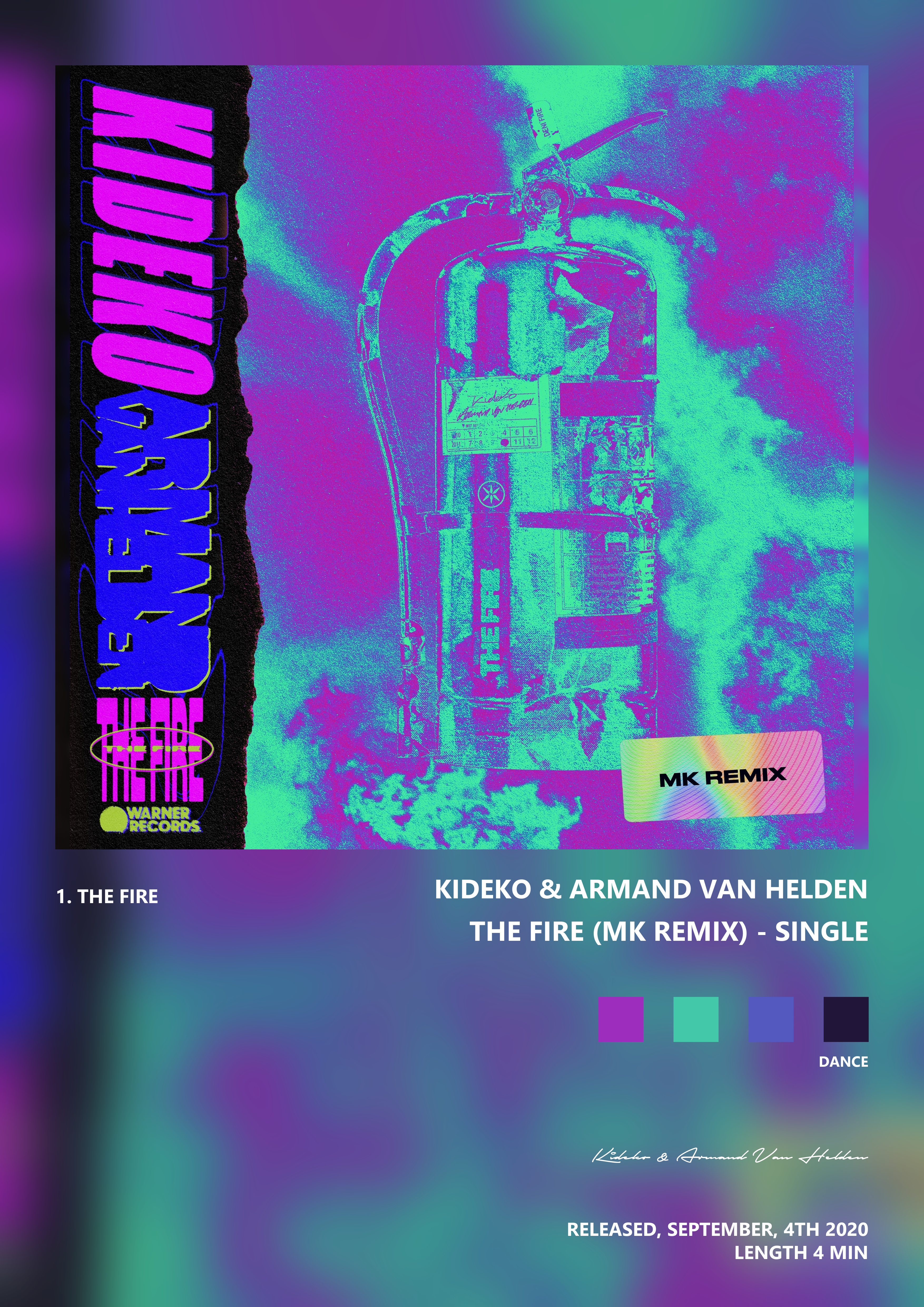 Music poster: Kideko Armand Van Helden - The Fire MK Remix - Single