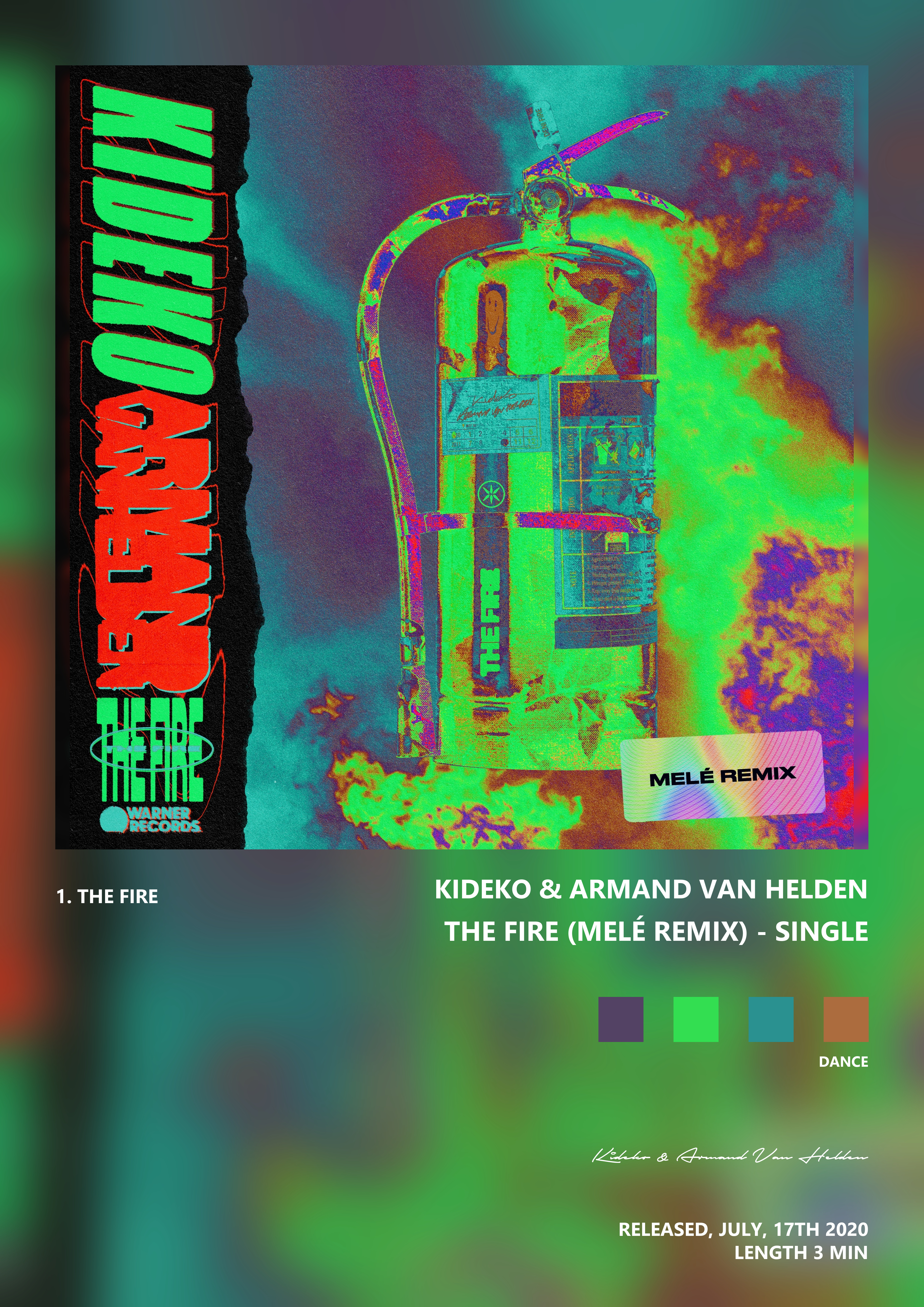 Music poster: Kideko Armand Van Helden - The Fire Melé Remix - Single