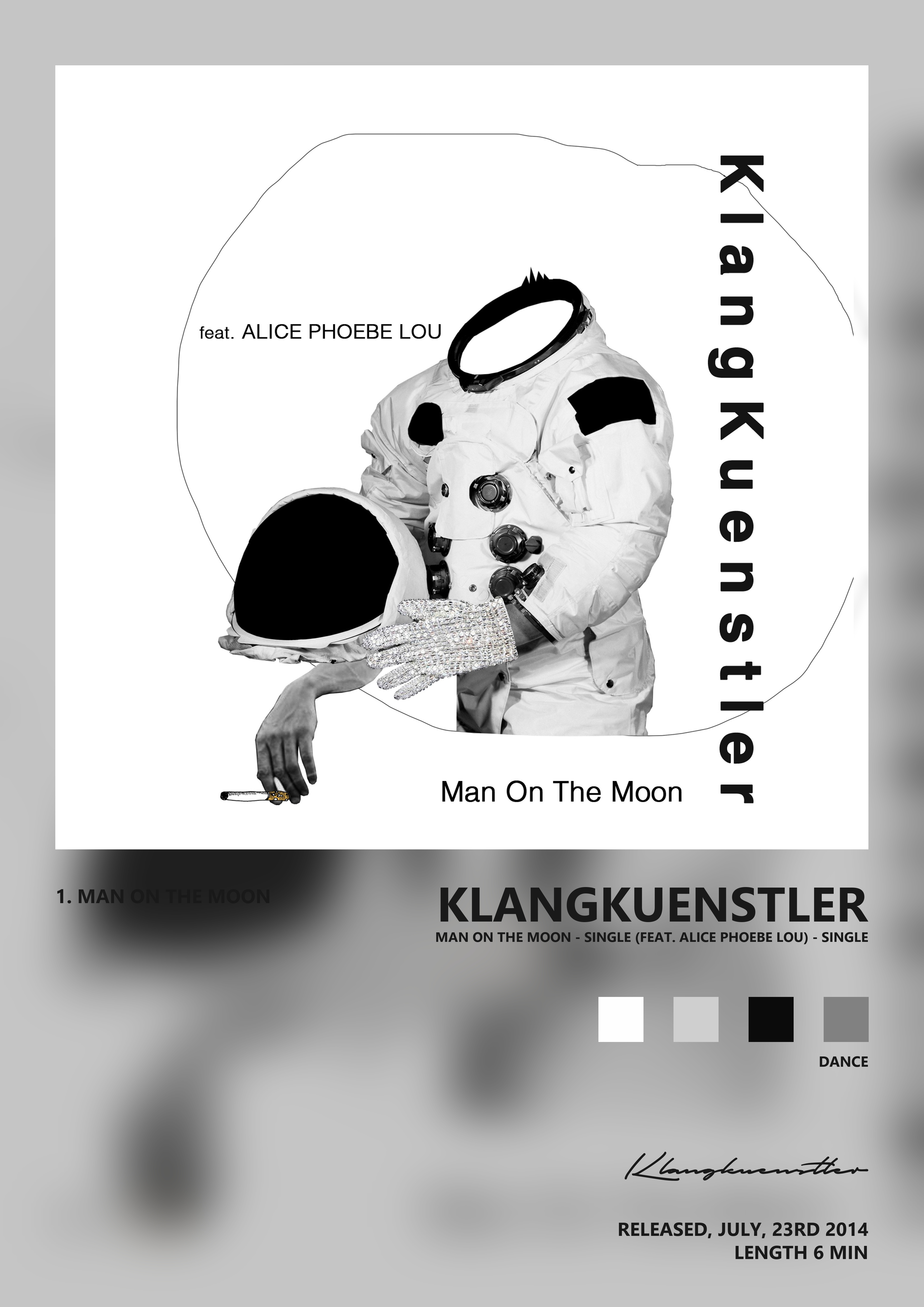 Music poster: Klangkuenstler - Man on the Moon - Single feat Alice Phoebe Lou - Single