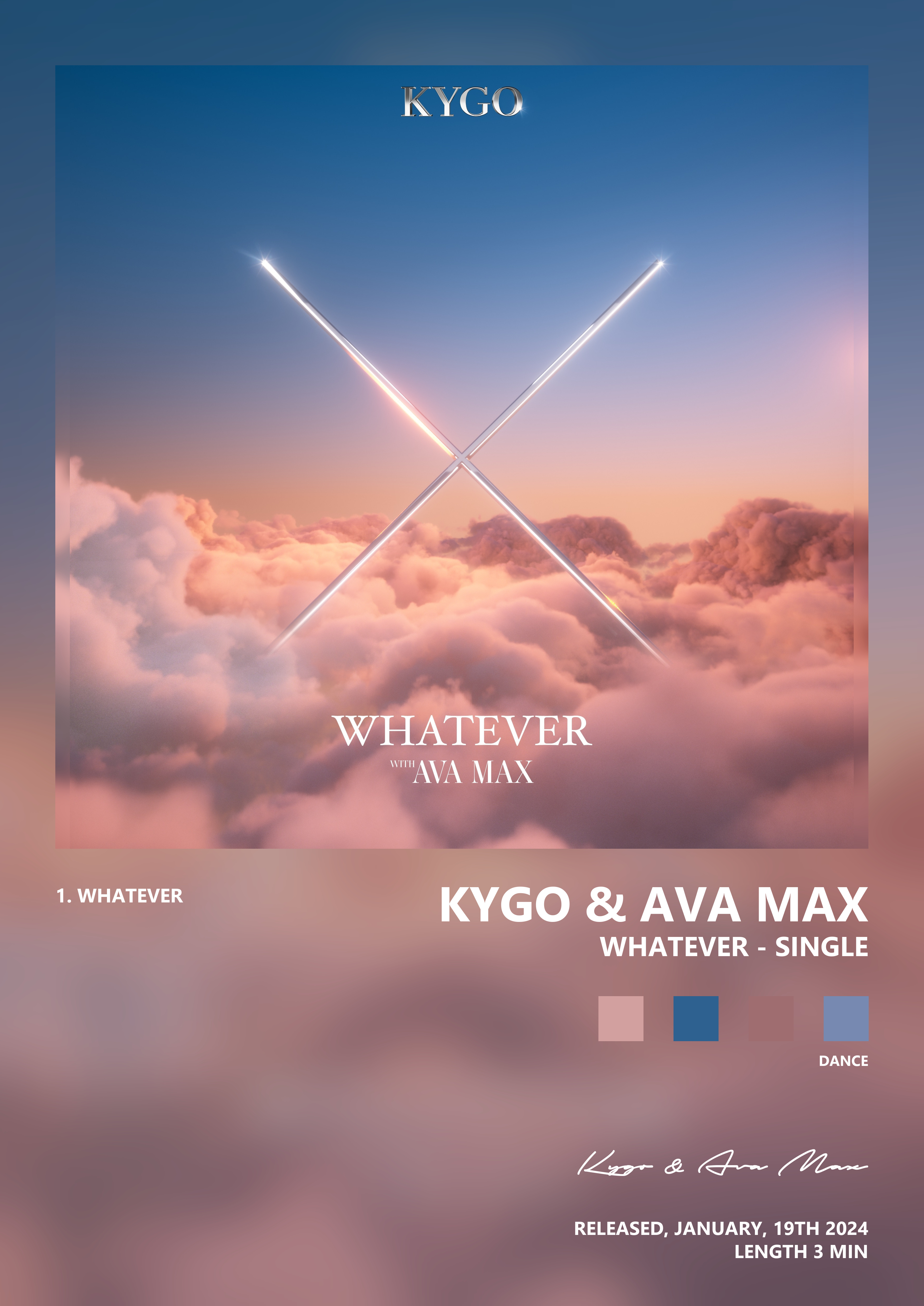 Music poster: Kygo Ava Max - Whatever - Single
