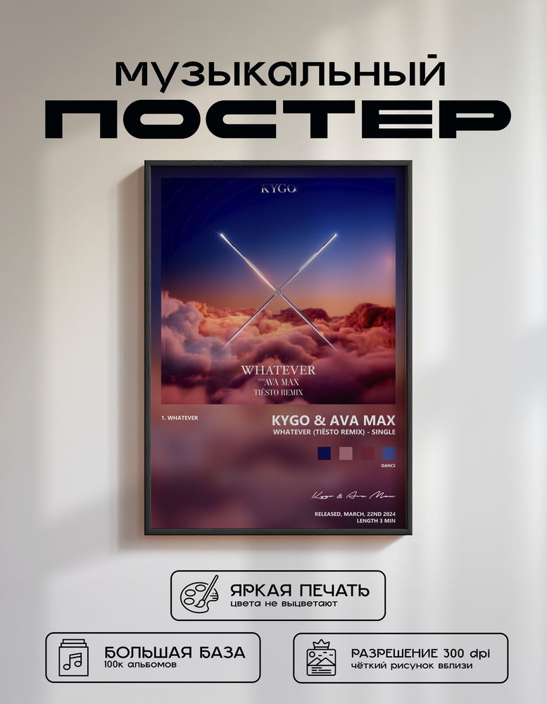 Music poster: Kygo Ava Max - Whatever Tiësto Remix - Single