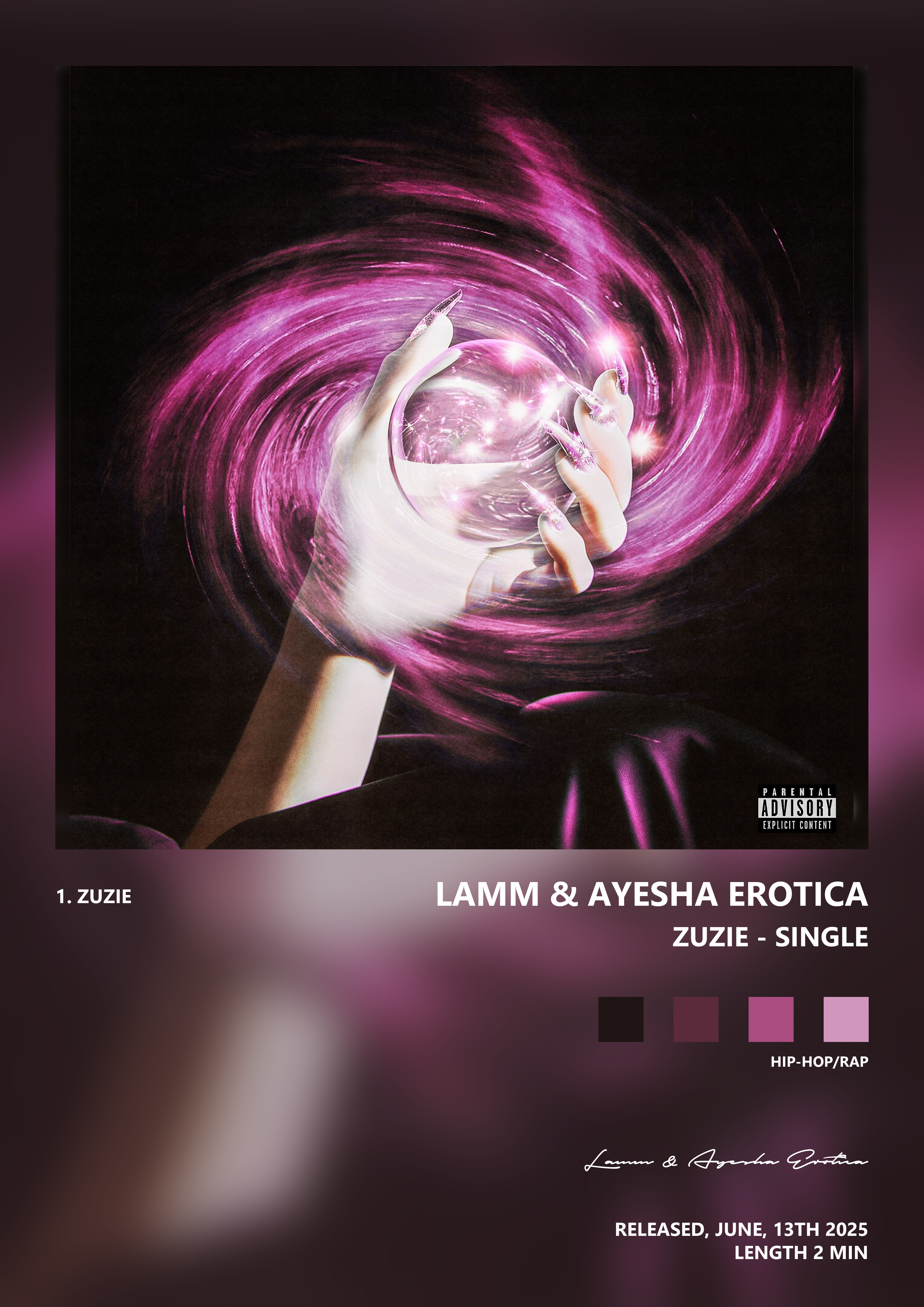 Music poster: Lamm Ayesha Erotica - Zuzie - Single