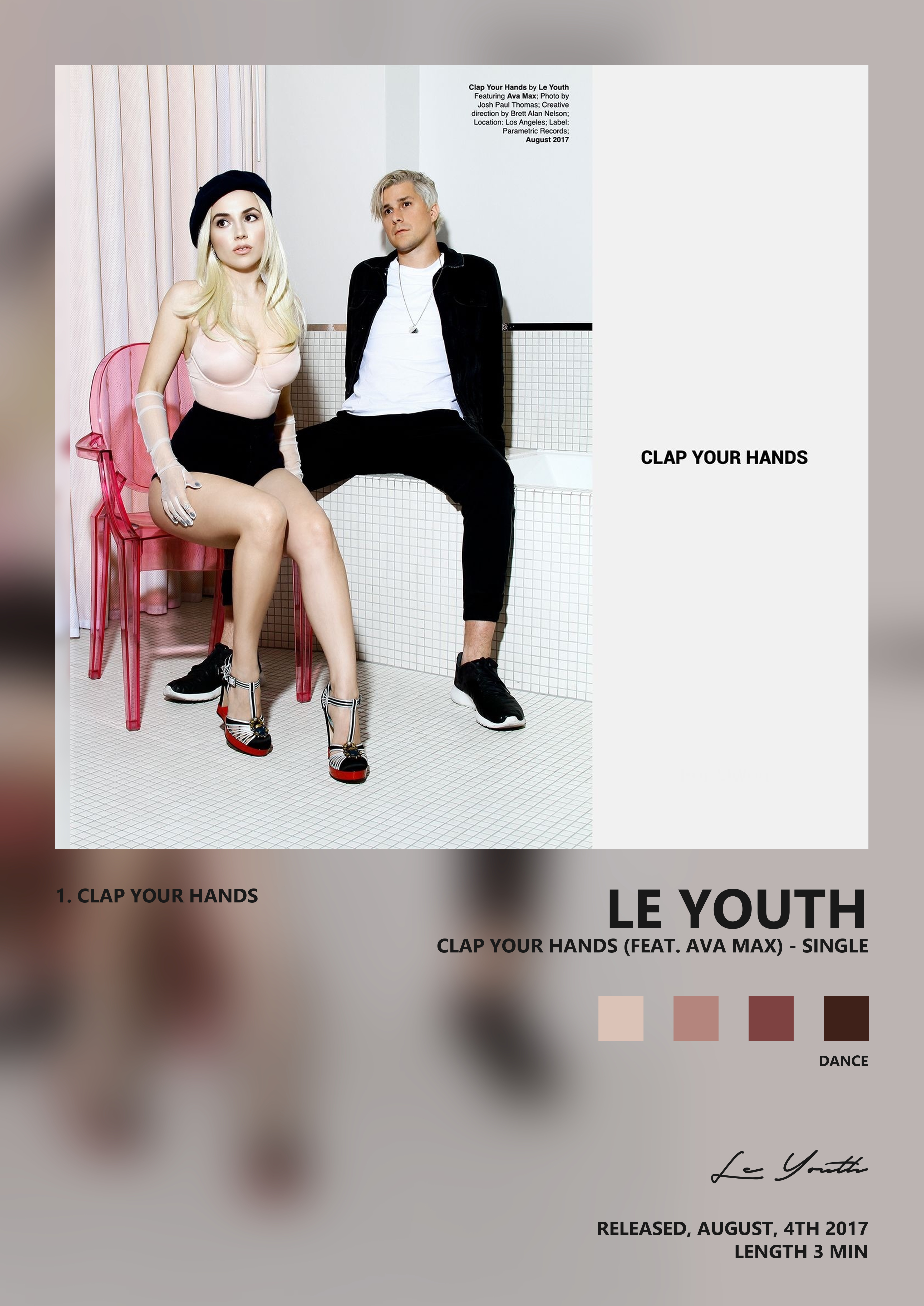 Music poster: Le Youth - Clap Your Hands feat Ava Max - Single