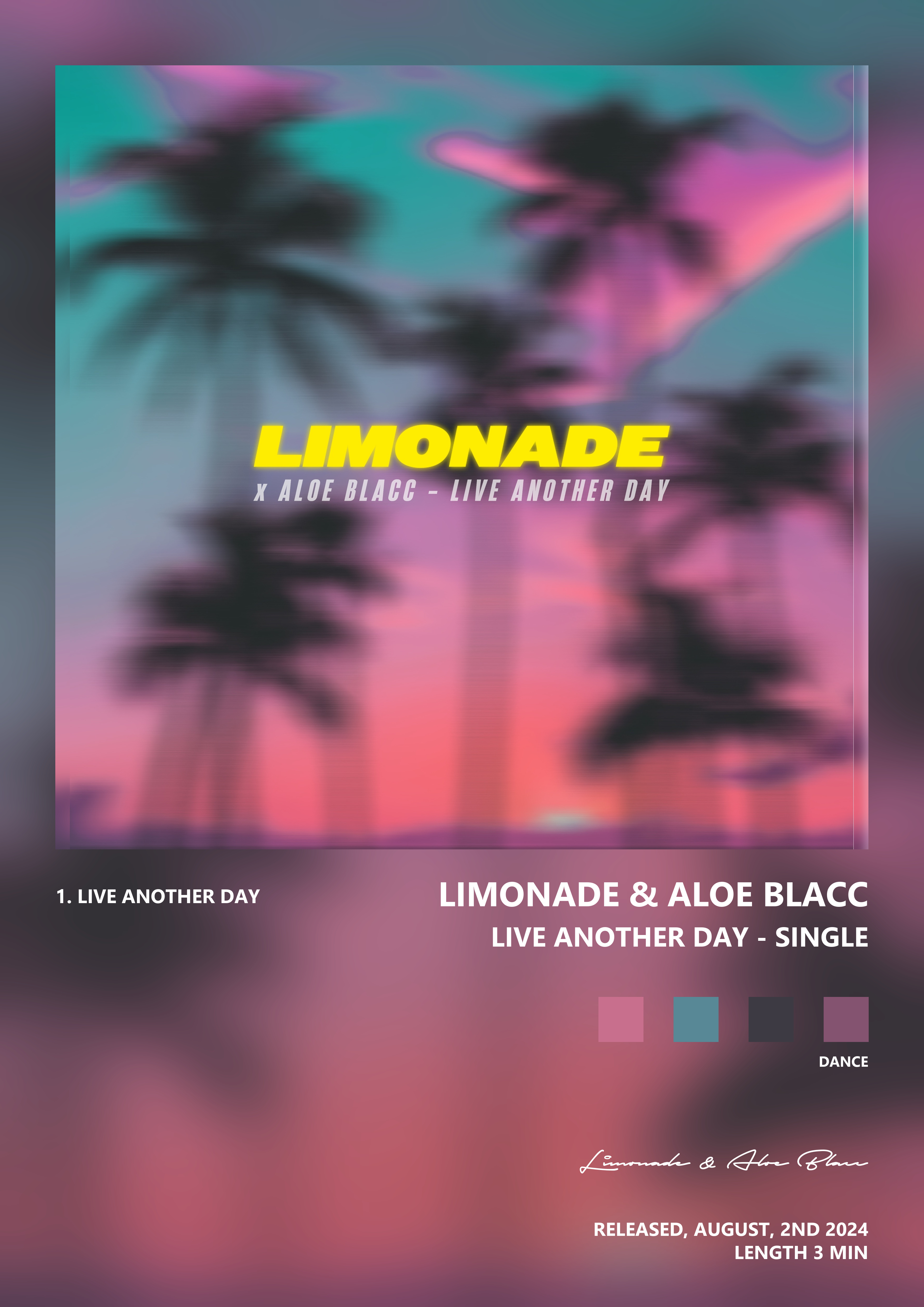 Music poster: Limonade Aloe Blacc - Live Another Day - Single