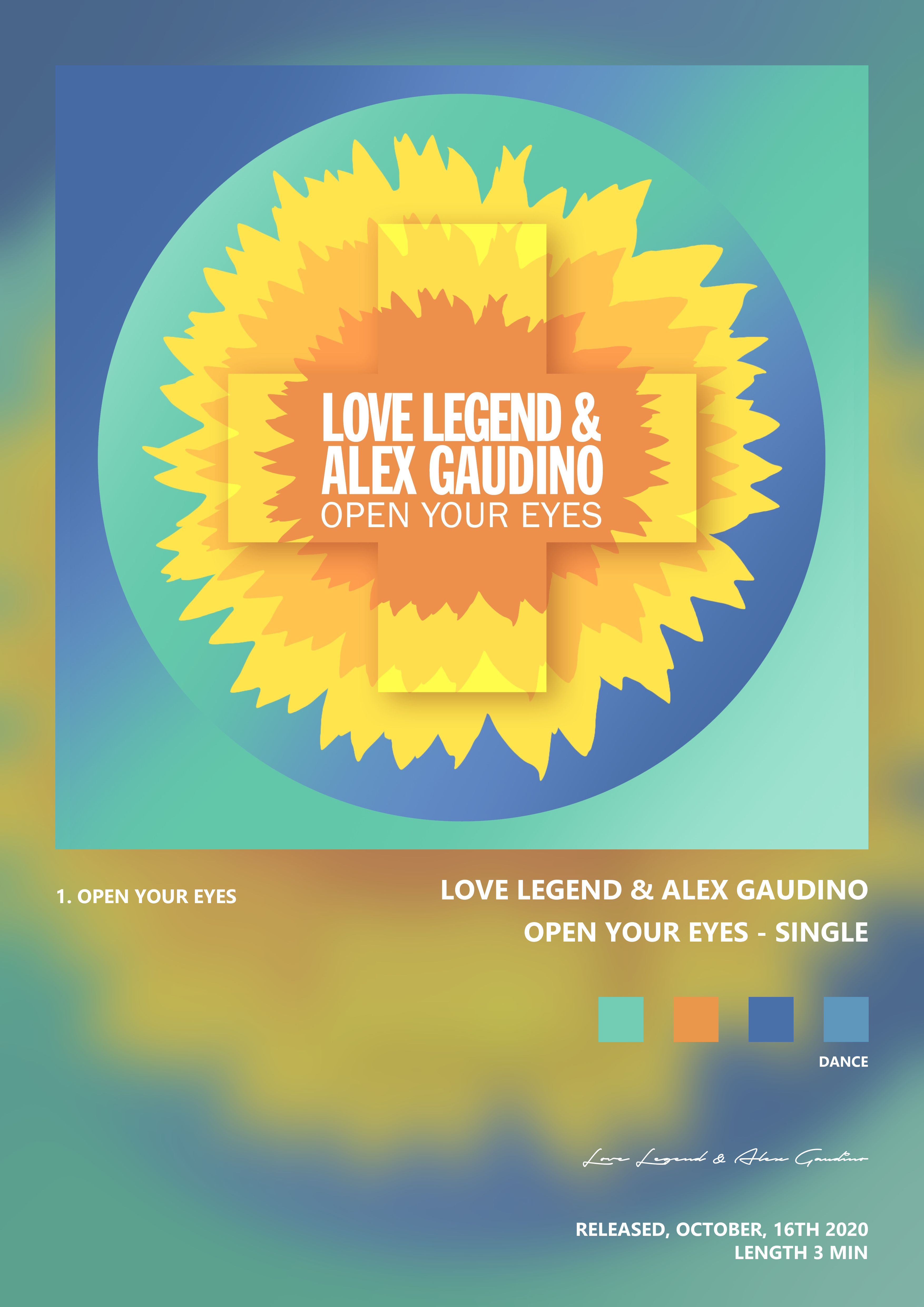 Music poster: Love Legend Alex Gaudino - Open Your Eyes - Single