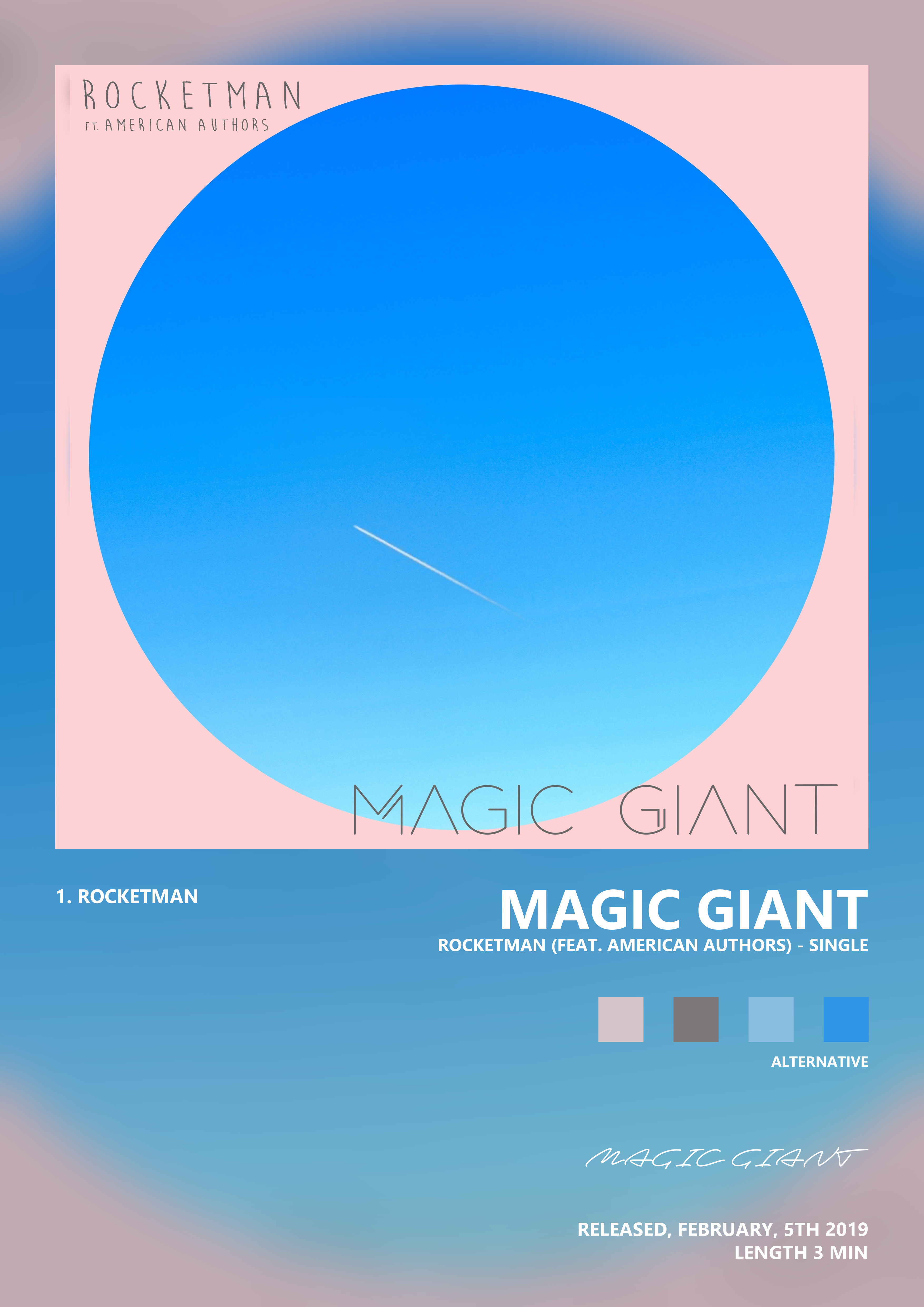 Music poster: MAGIC GIANT - Rocketman feat American Authors - Single