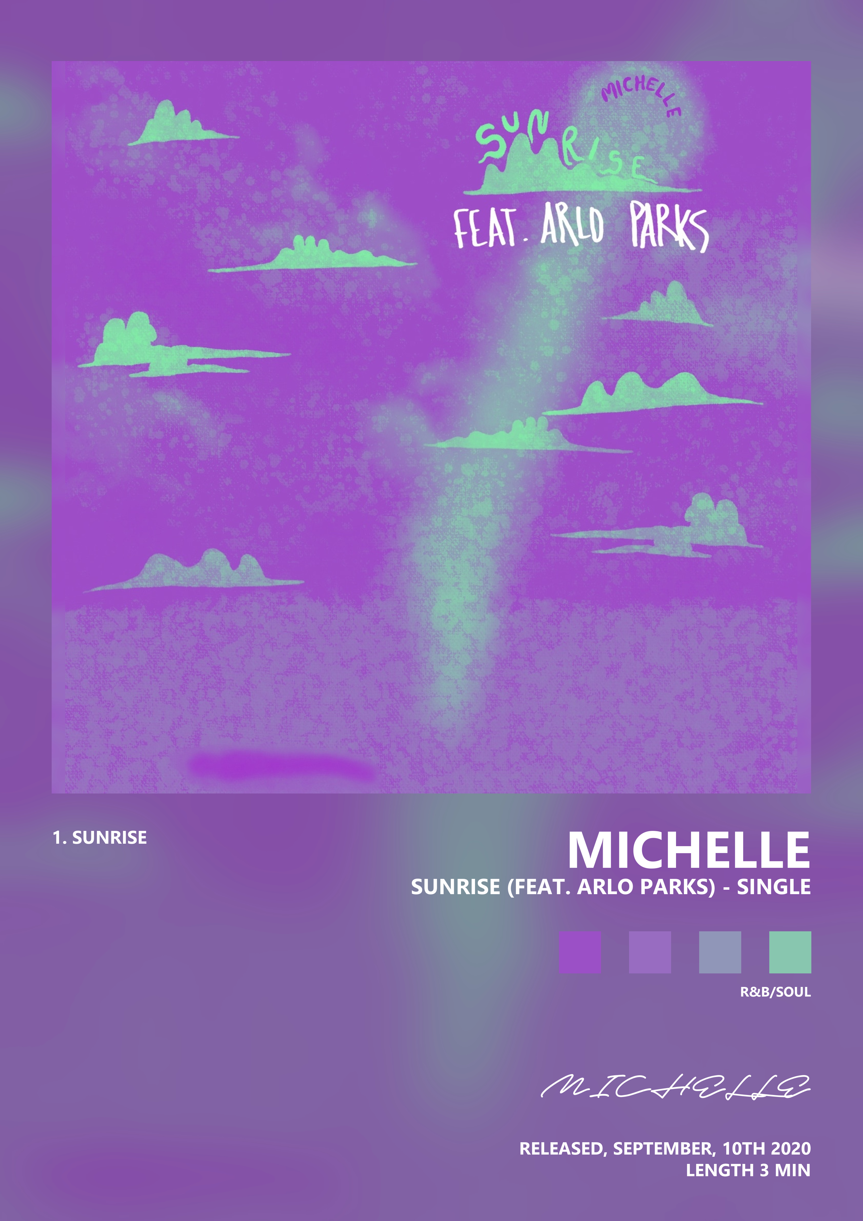 Music poster: MICHELLE - SUNRISE feat Arlo Parks - Single
