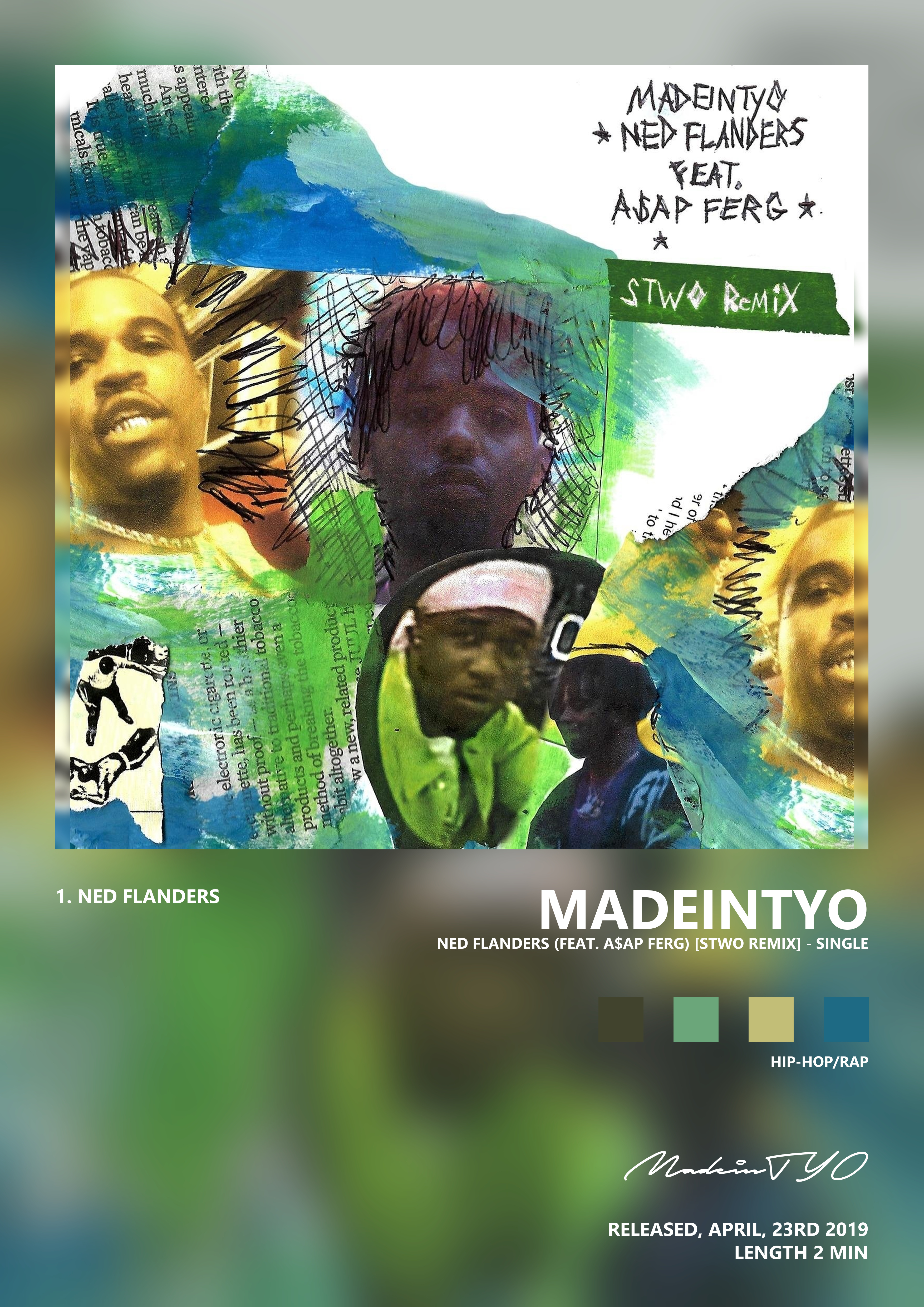 Music poster: MadeinTYO - Ned Flanders feat AAP Ferg STWO Remix - Single