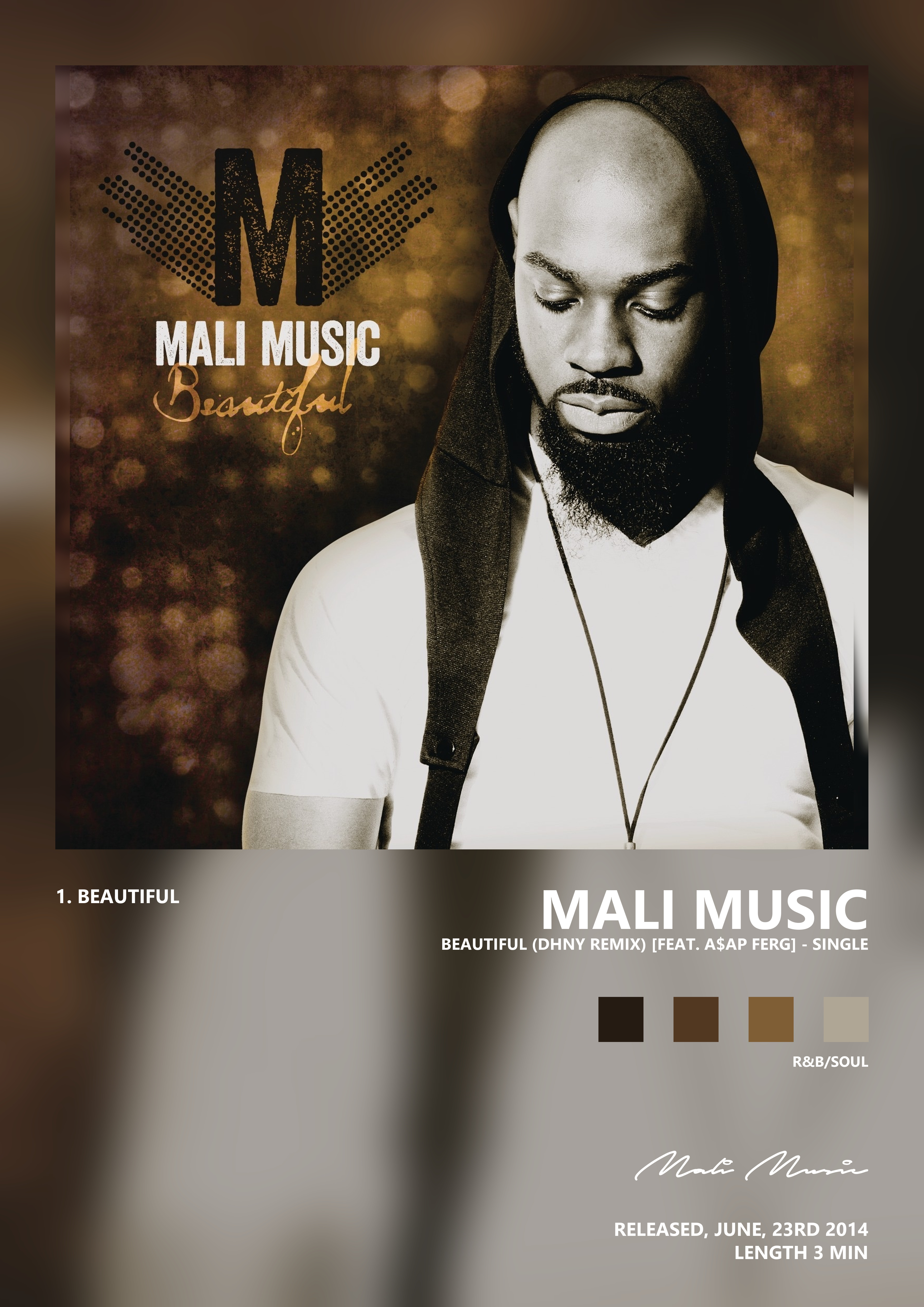 Music poster: Mali Music - Beautiful DHNY Remix feat AAP Ferg - Single