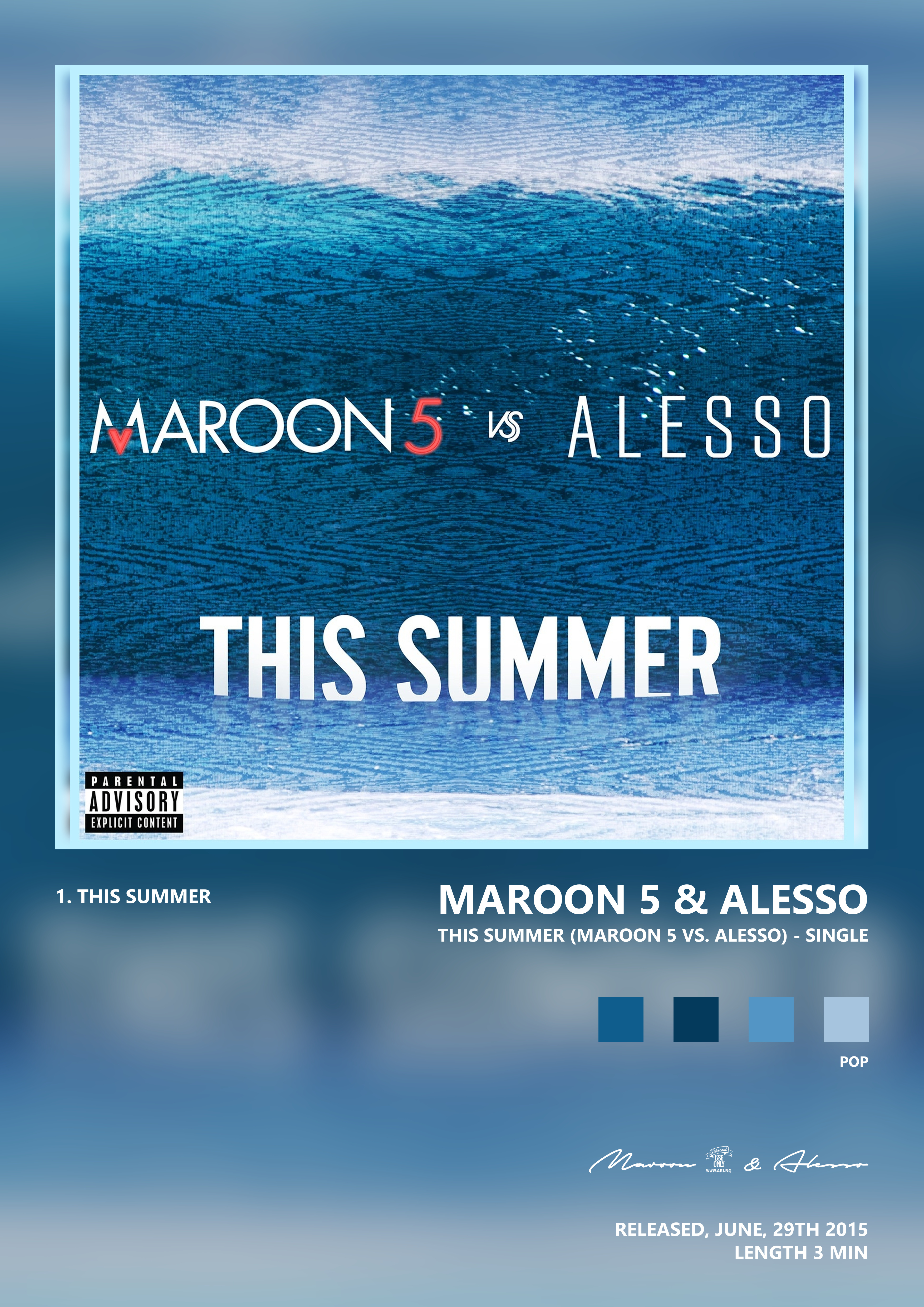 Music poster: Maroon 5 Alesso - This Summer Maroon 5 vs Alesso - Single