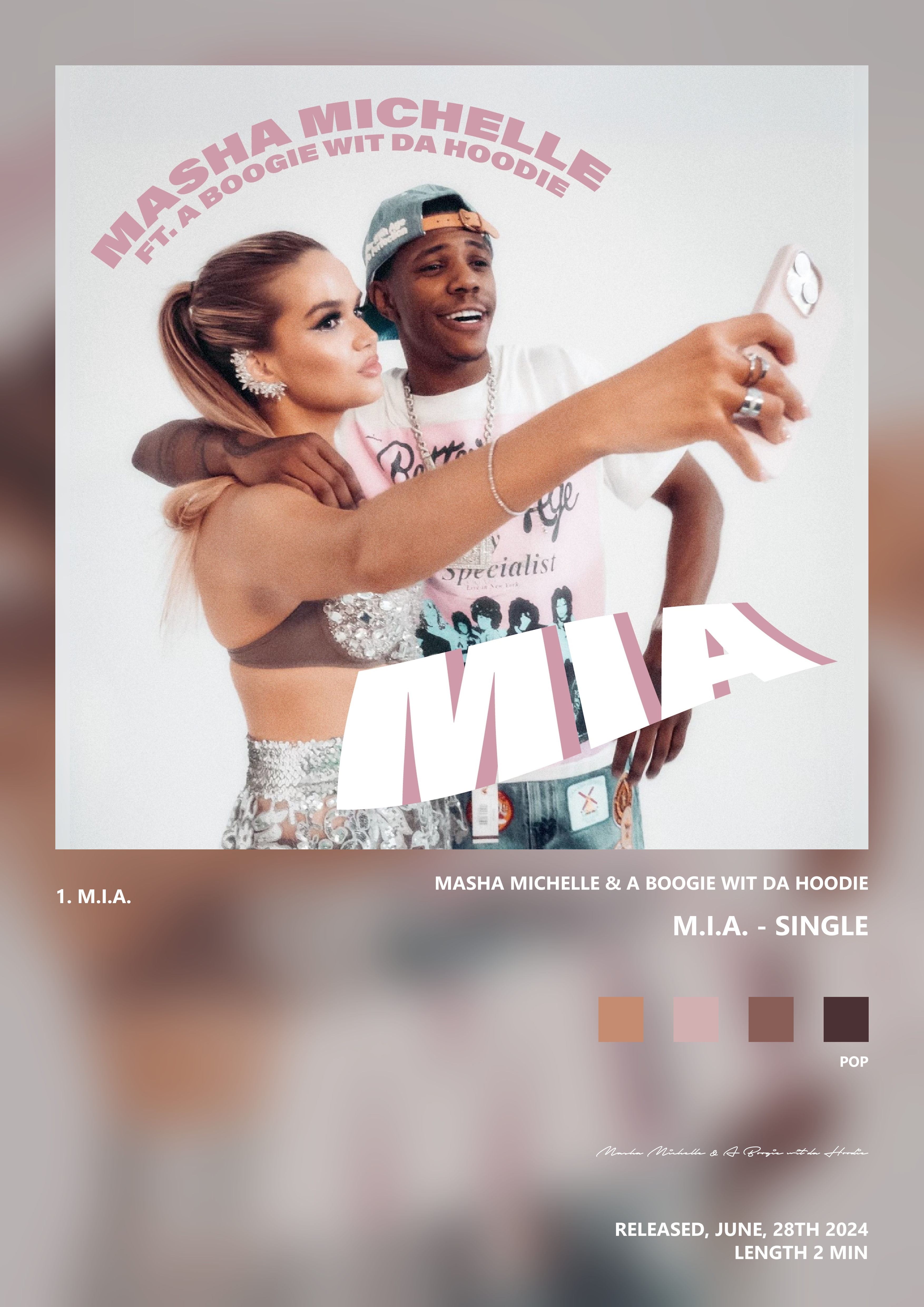 Music poster: Masha Michelle A Boogie wit da Hoodie - MIA - Single