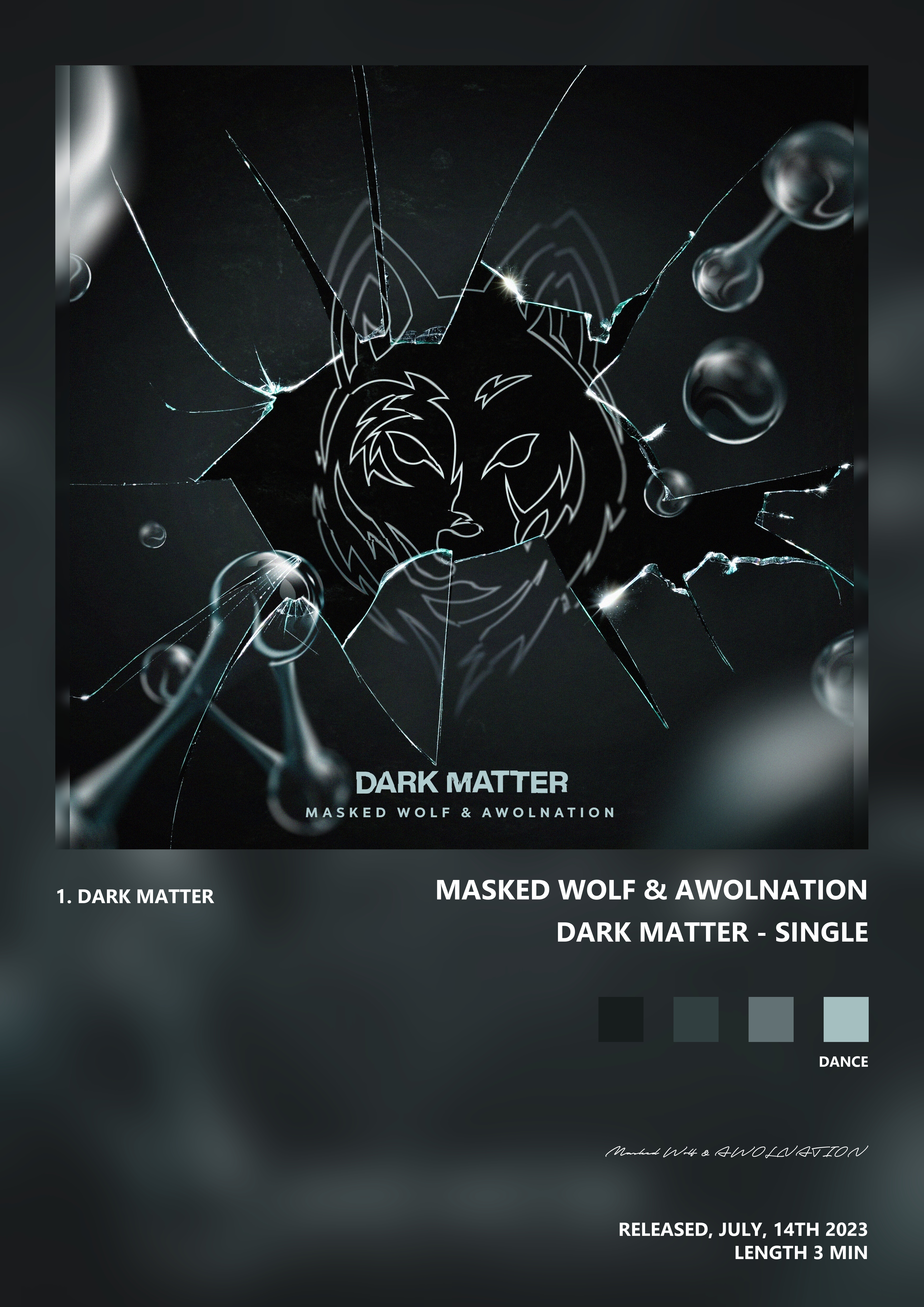 Music poster: Masked Wolf AWOLNATION - Dark Matter - Single