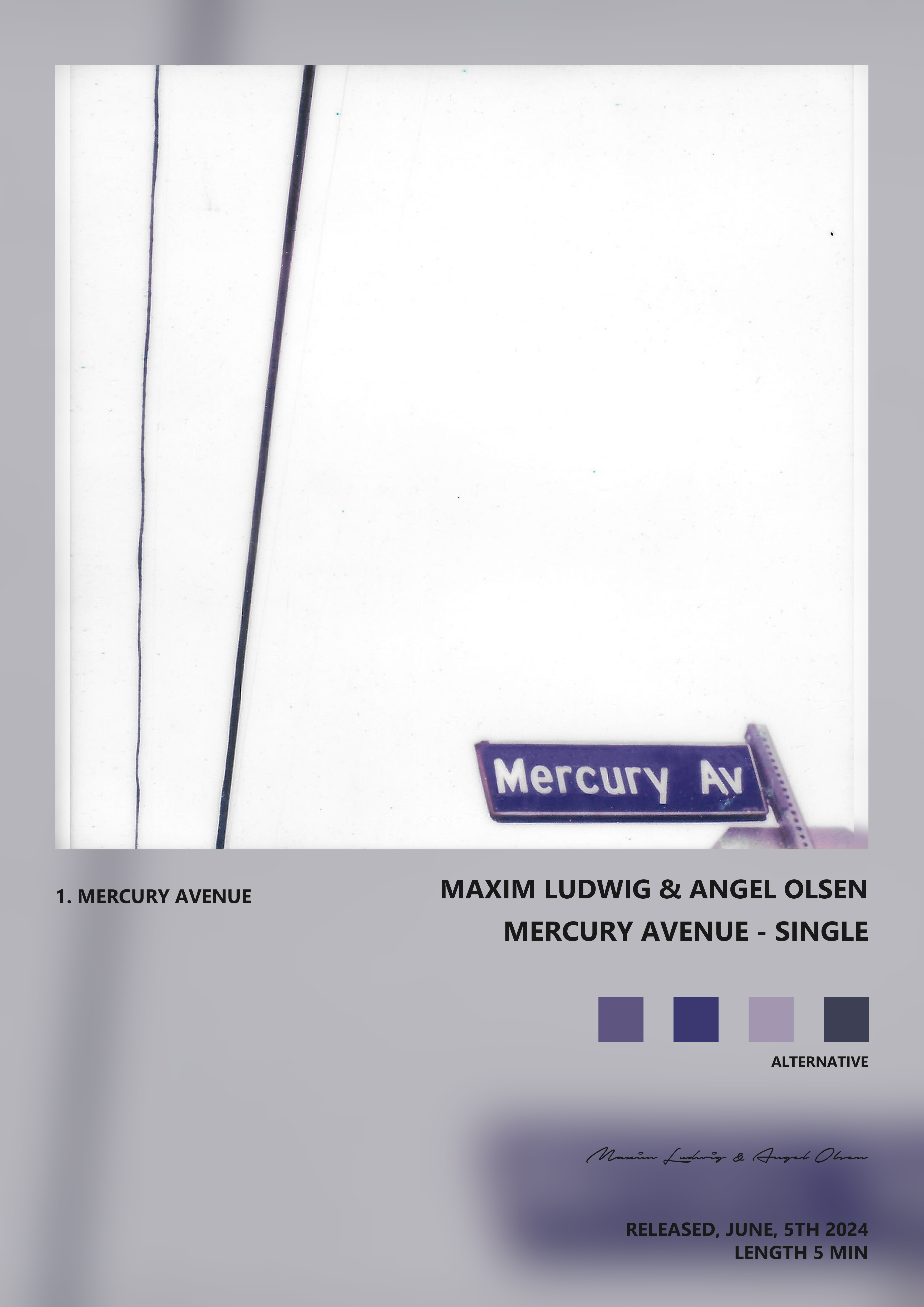 Music poster: Maxim Ludwig Angel Olsen - Mercury Avenue - Single