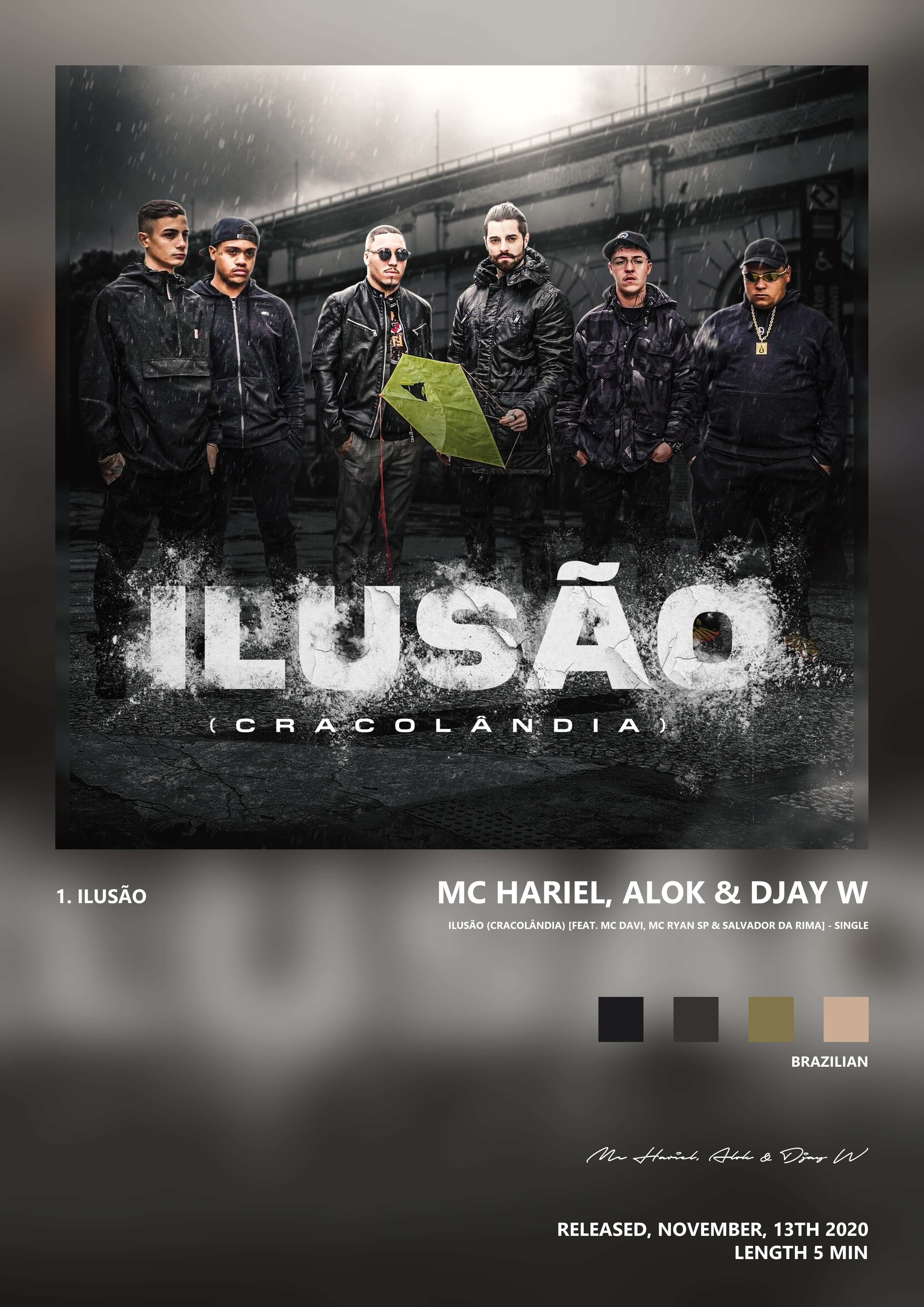 Music poster: Mc Hariel Alok Djay W - Ilusão Cracolândia feat Mc Davi MC Ryan SP Salvador Da Rima - Single