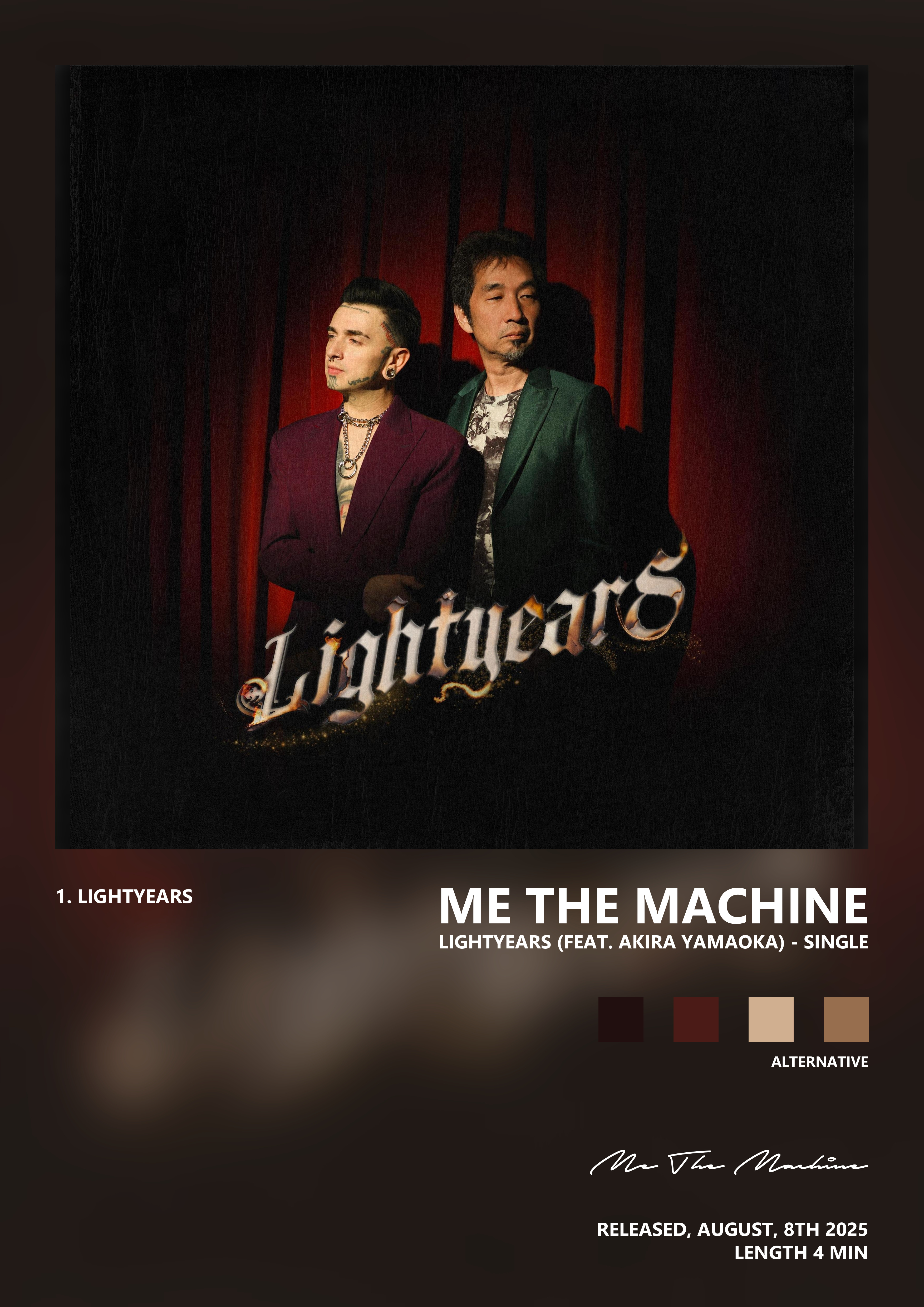 Music poster: Me The Machine - Lightyears feat Akira Yamaoka - Single