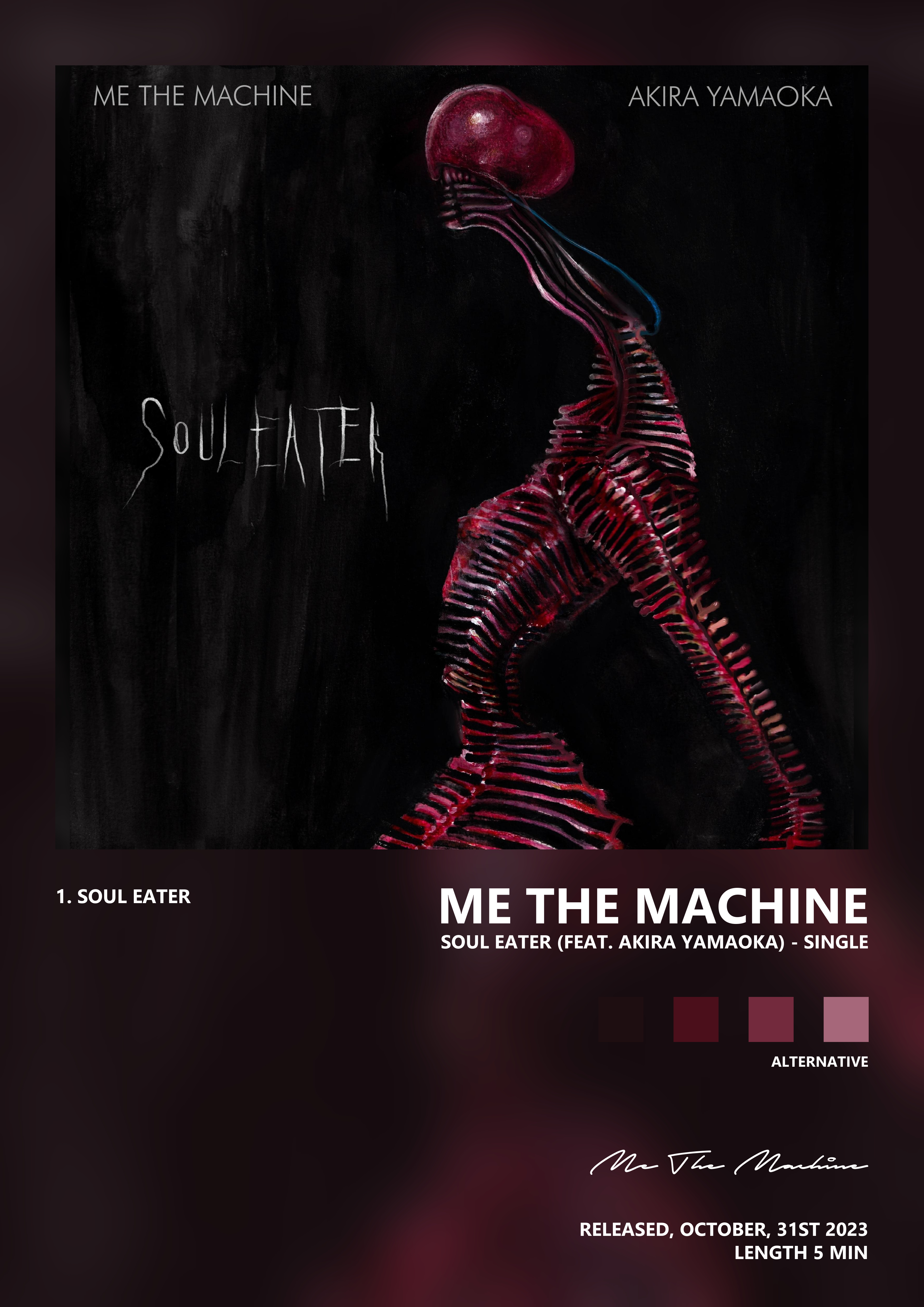 Music poster: Me The Machine - Soul Eater feat Akira Yamaoka - Single