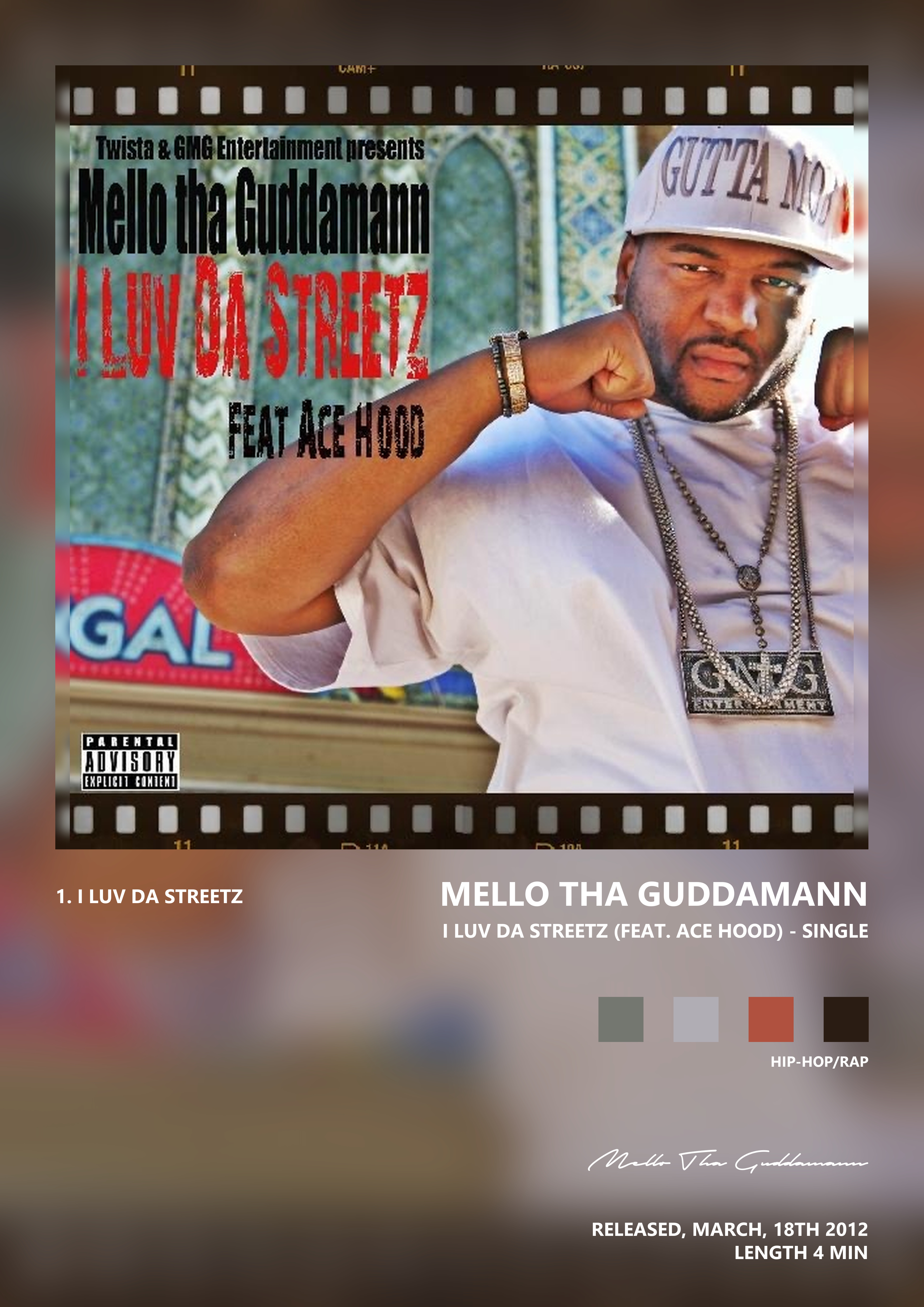 Music poster: Mello Tha Guddamann - I Luv da Streetz feat Ace Hood - Single