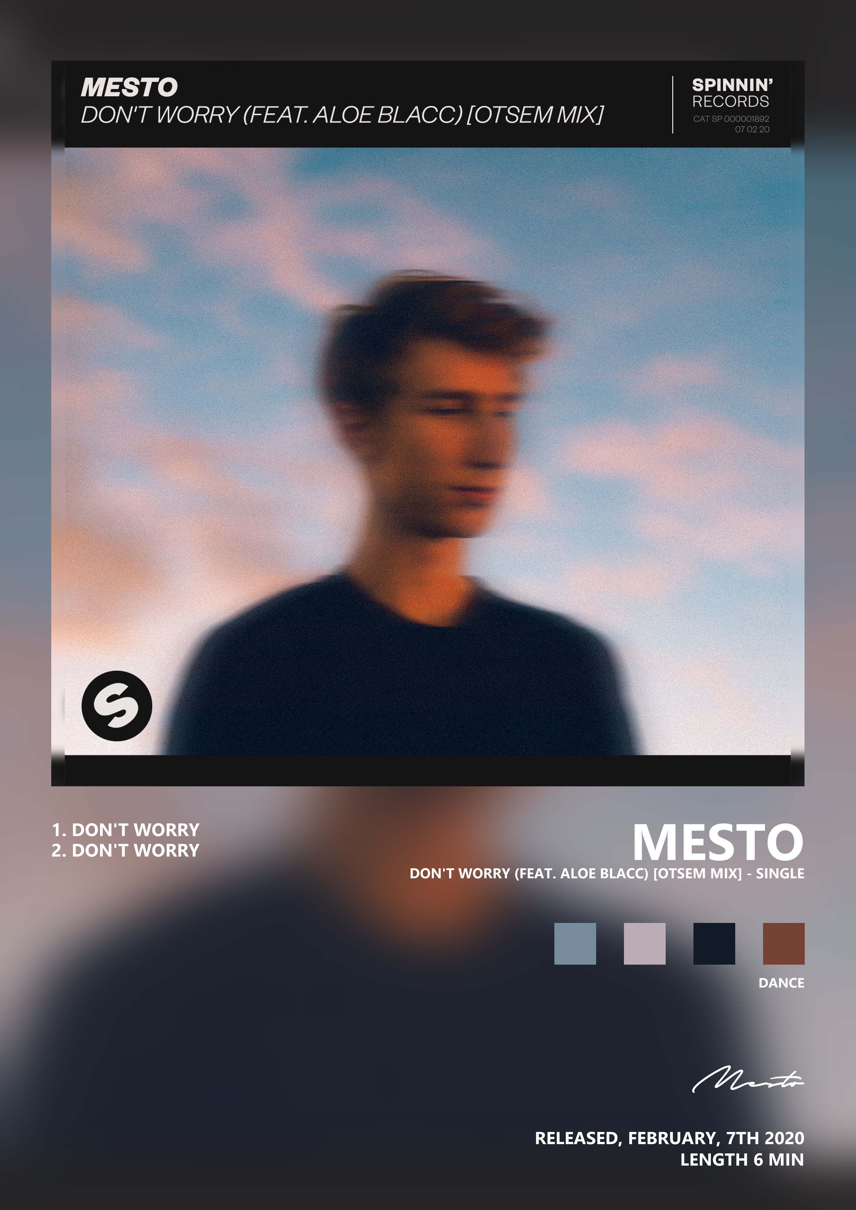 Music poster: Mesto - Dont Worry feat Aloe Blacc Otsem Mix - Single