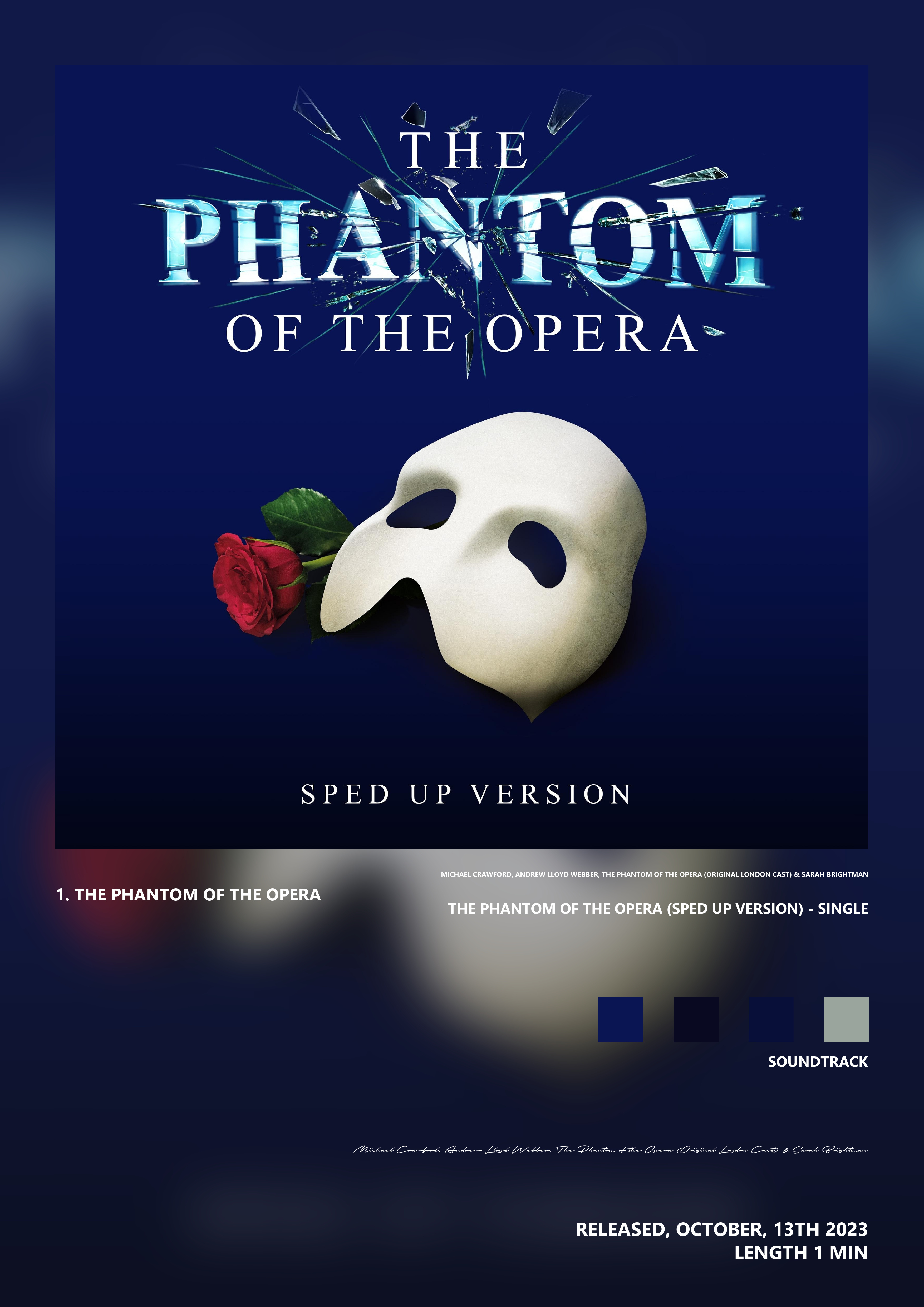 Music poster: Michael Crawford Andrew Lloyd Webber The Phantom of the Opera Original London Cast Sarah Brightman - The Phantom of the