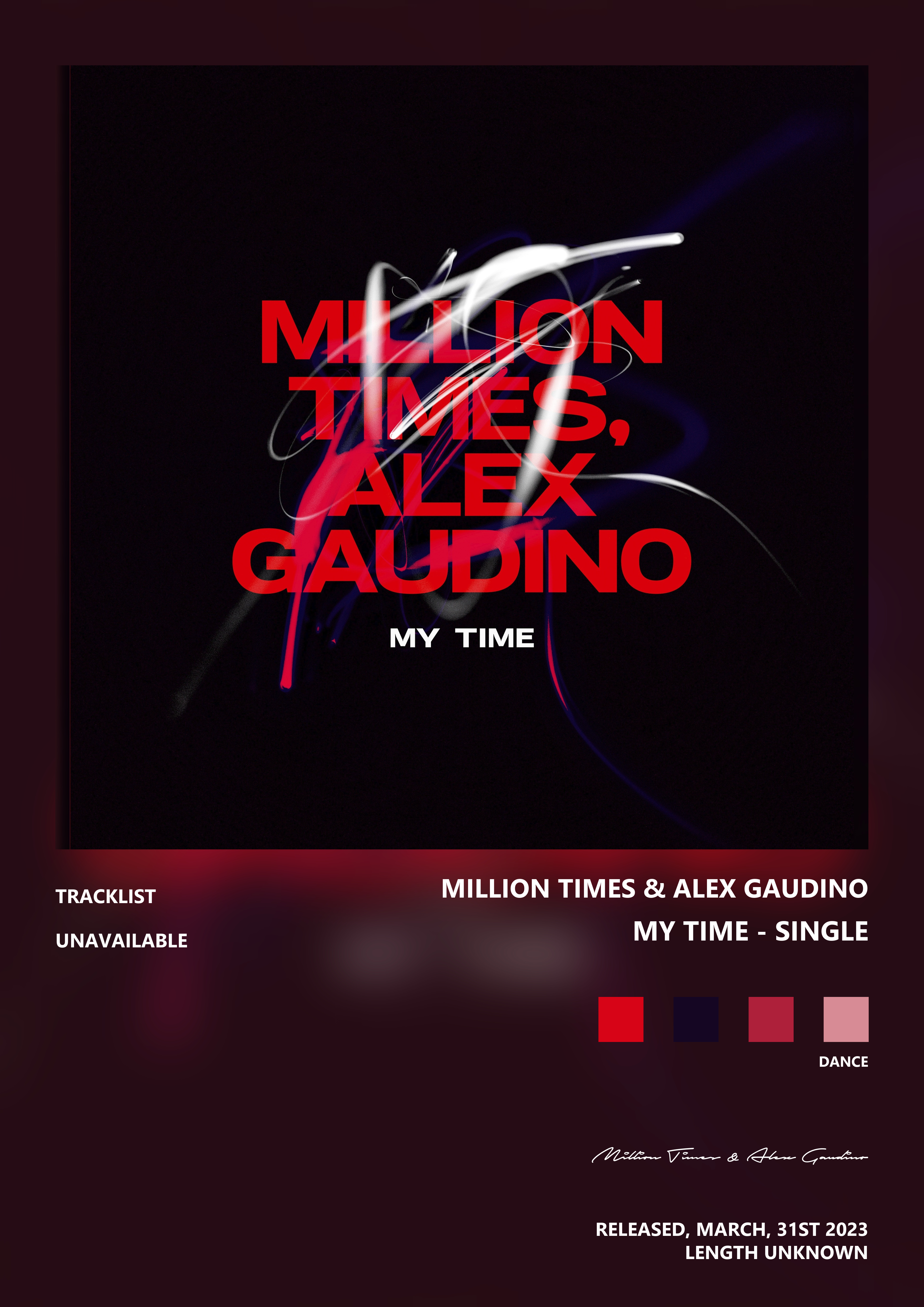 Music poster: Million Times Alex Gaudino - My Time - Single