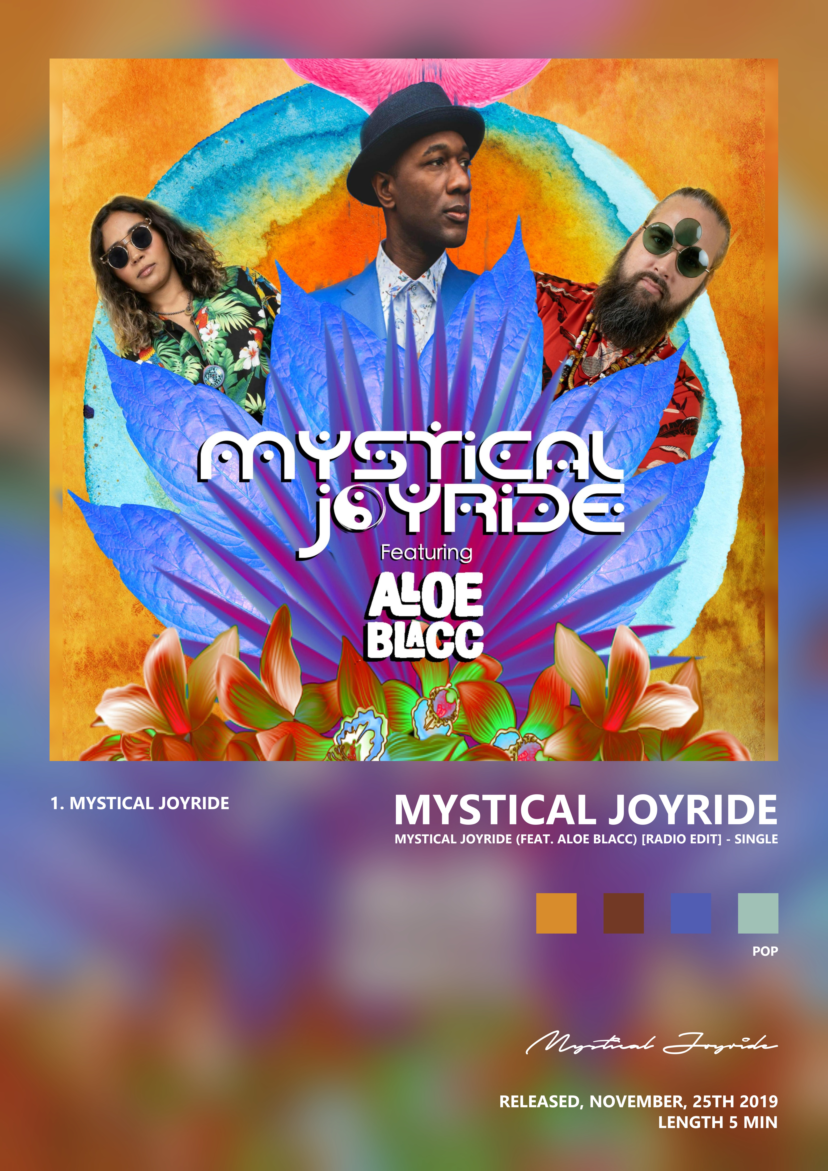Music poster: Mystical Joyride - Mystical Joyride feat Aloe Blacc Radio Edit - Single