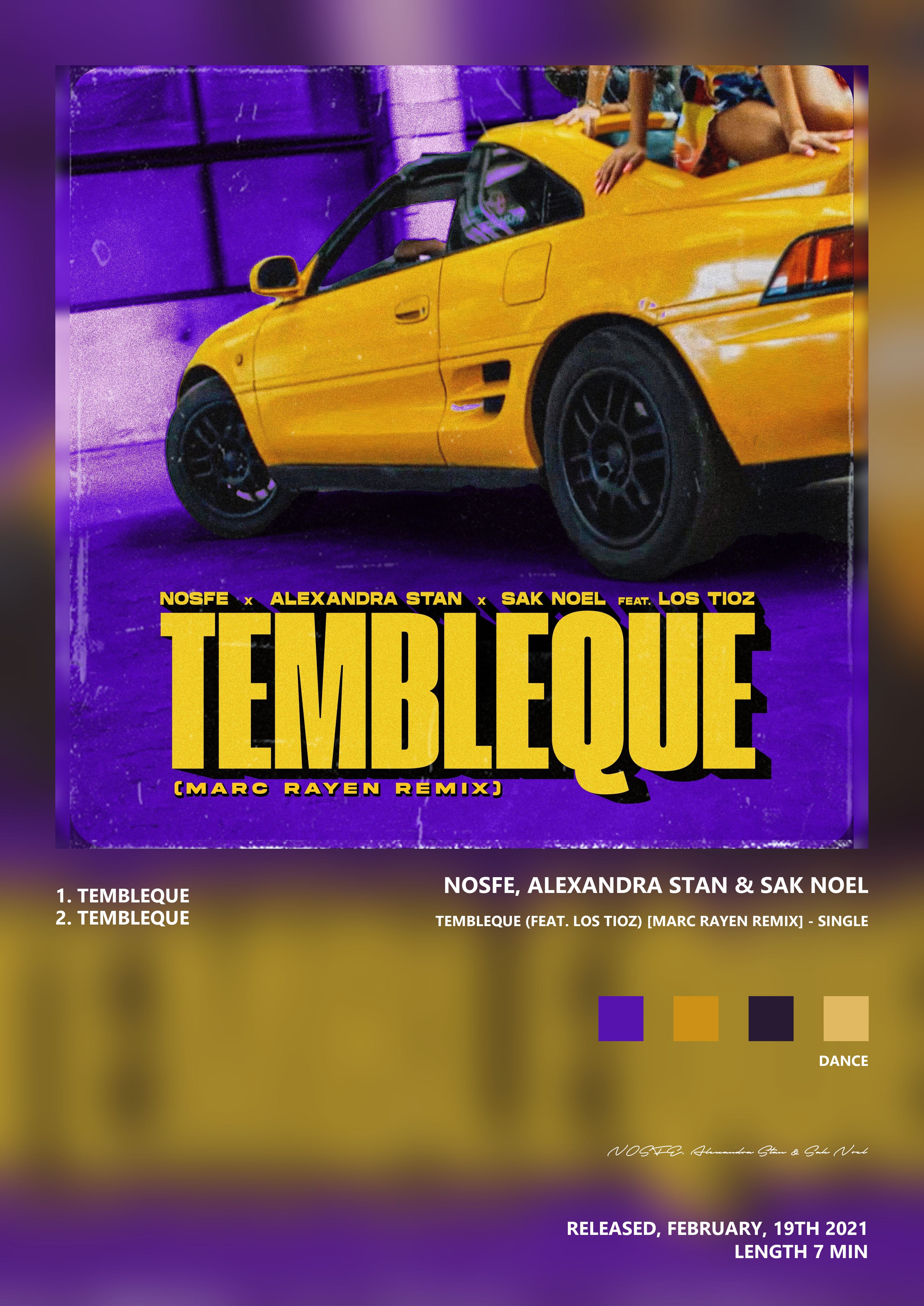 Music poster: NOSFE Alexandra Stan Sak Noel - Tembleque feat Los Tioz Marc Rayen Remix - Single