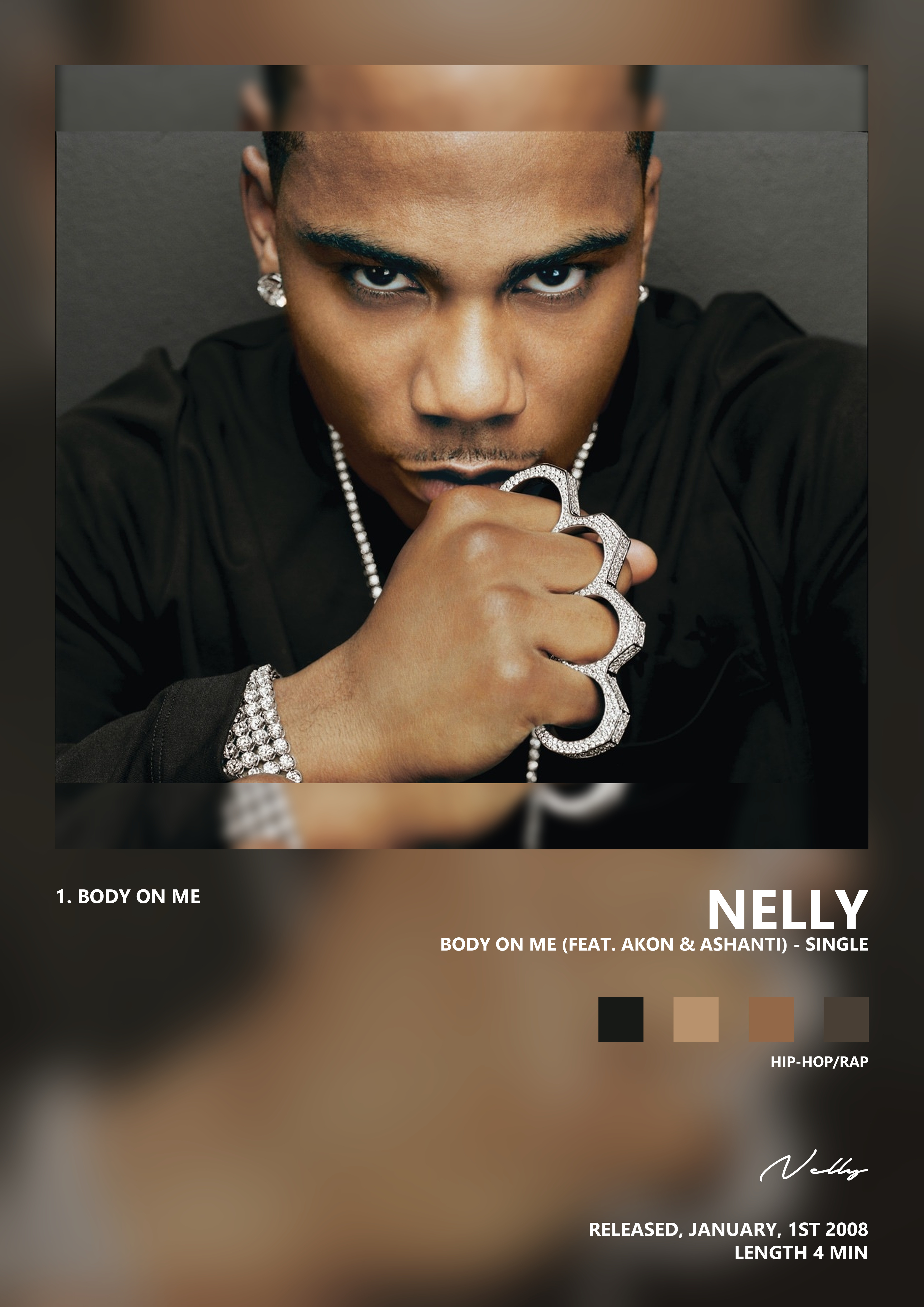 Music poster: Nelly - Body On Me feat Akon Ashanti - Single