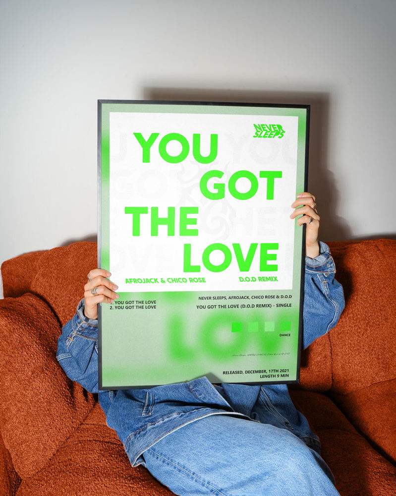 Music poster: Never Sleeps AFROJACK Chico Rose DOD - You Got The Love DOD Remix - Single