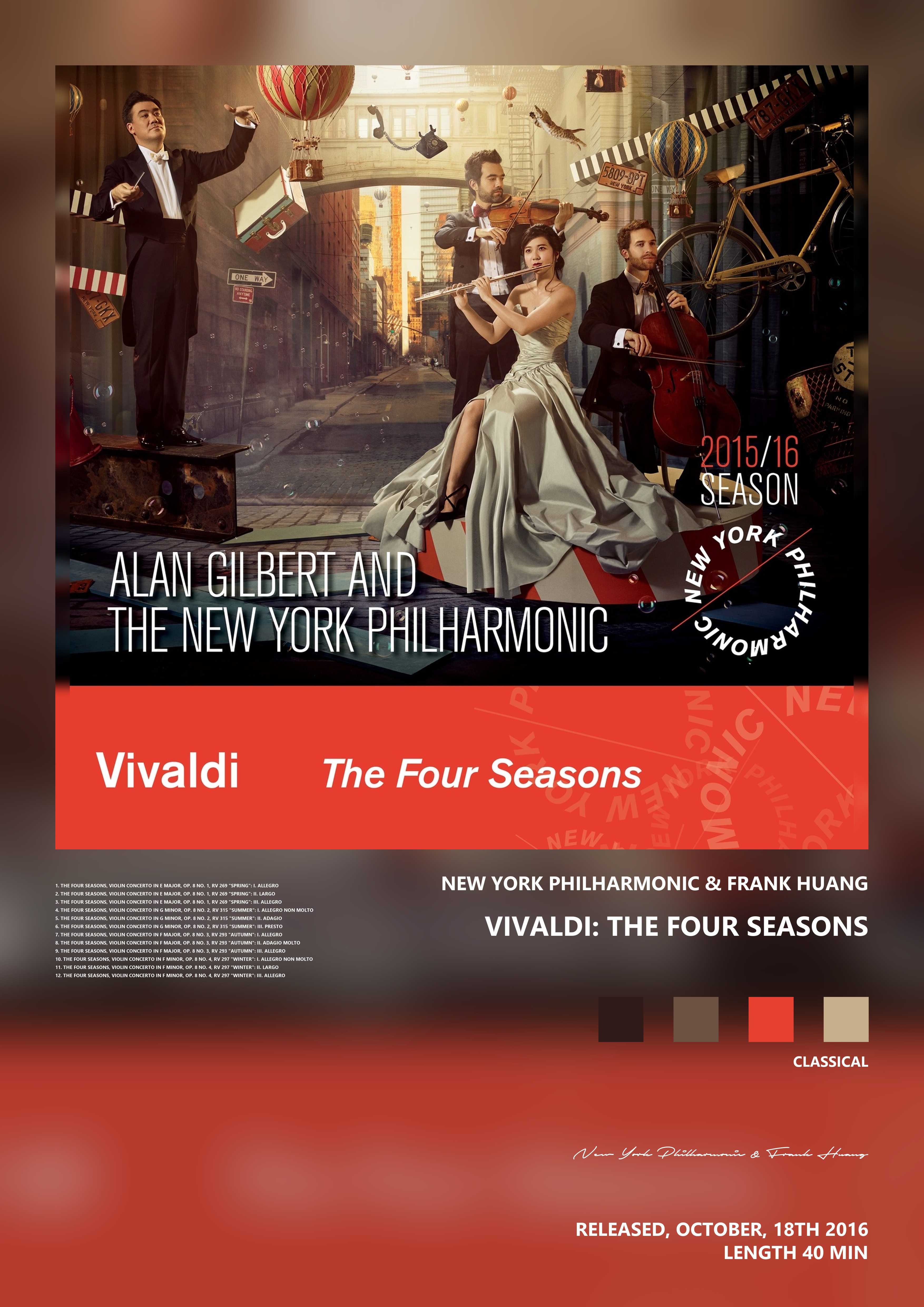 Music poster: New York Philharmonic Frank Huang - Vivaldi The Four Seasons