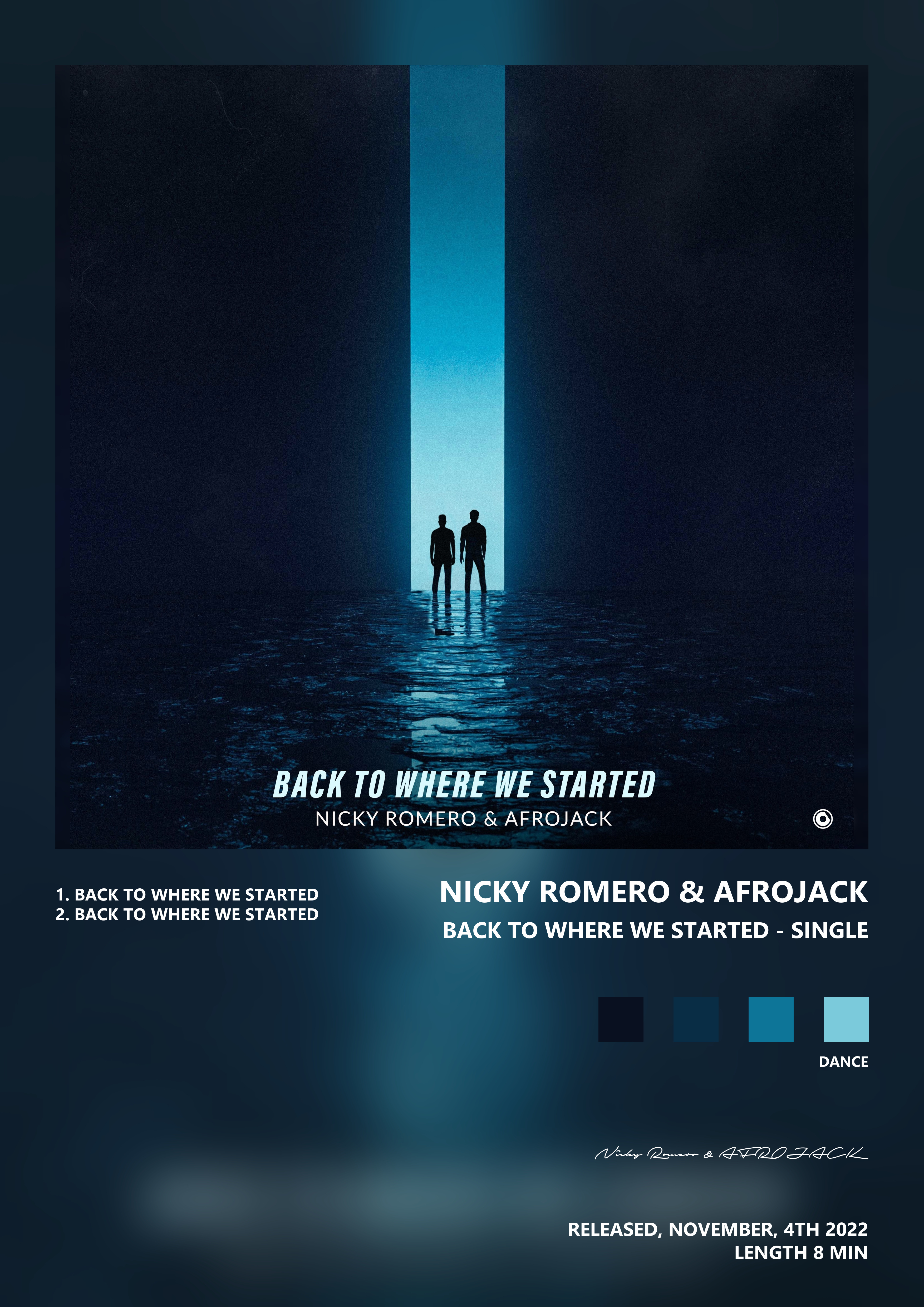 Music poster: Nicky Romero AFROJACK - Back to Where We Started - Single