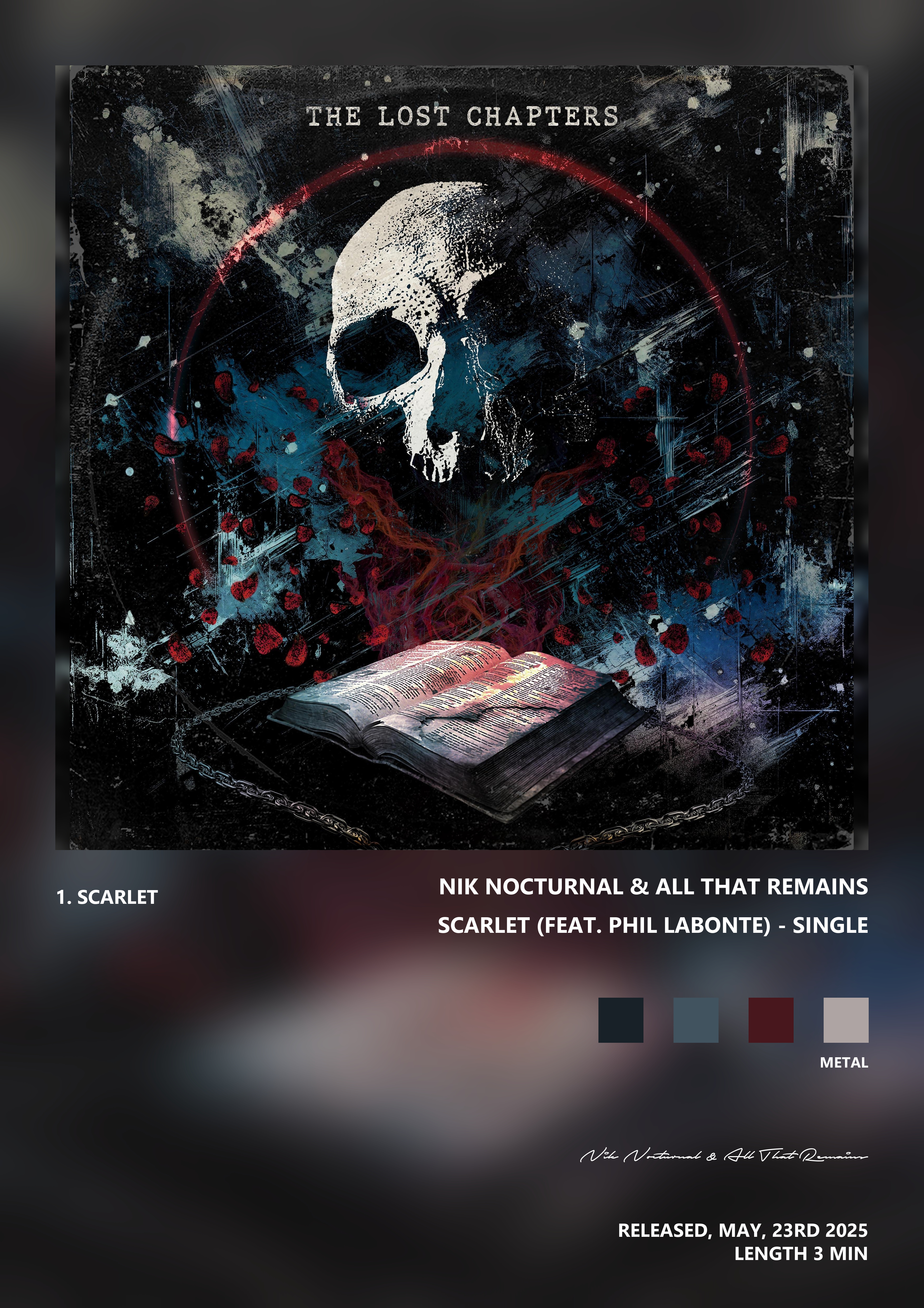 Music poster: Nik Nocturnal All That Remains - Scarlet feat Phil Labonte - Single
