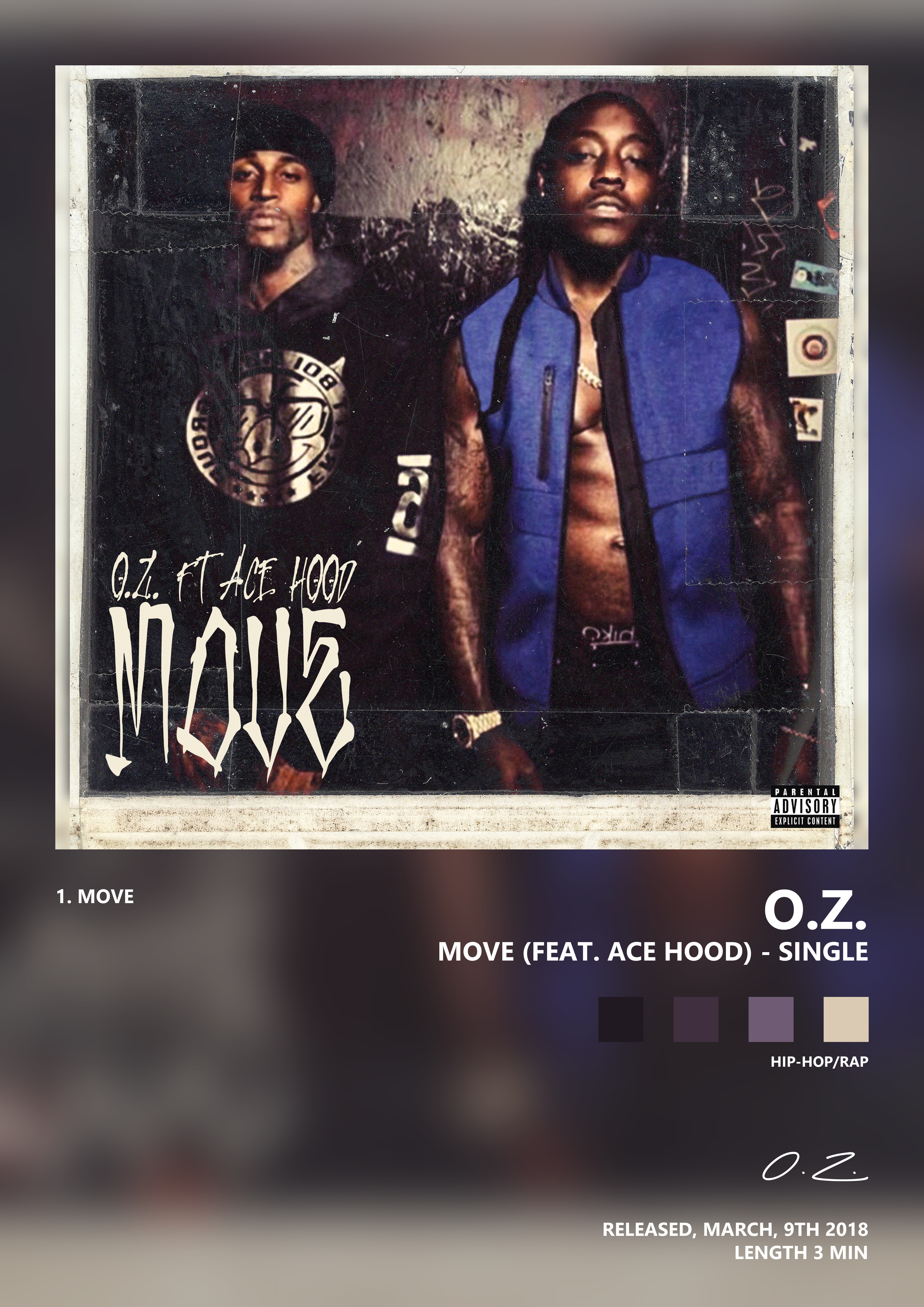 Music poster: OZ - Move feat Ace Hood - Single